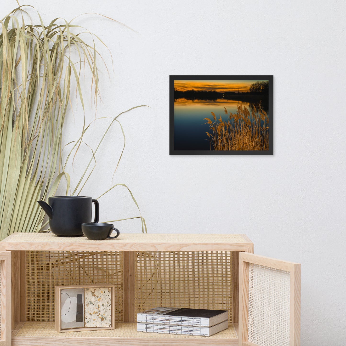 Sunset at Reedy Point Pond Landscape Framed Photo Paper Wall Art Prints