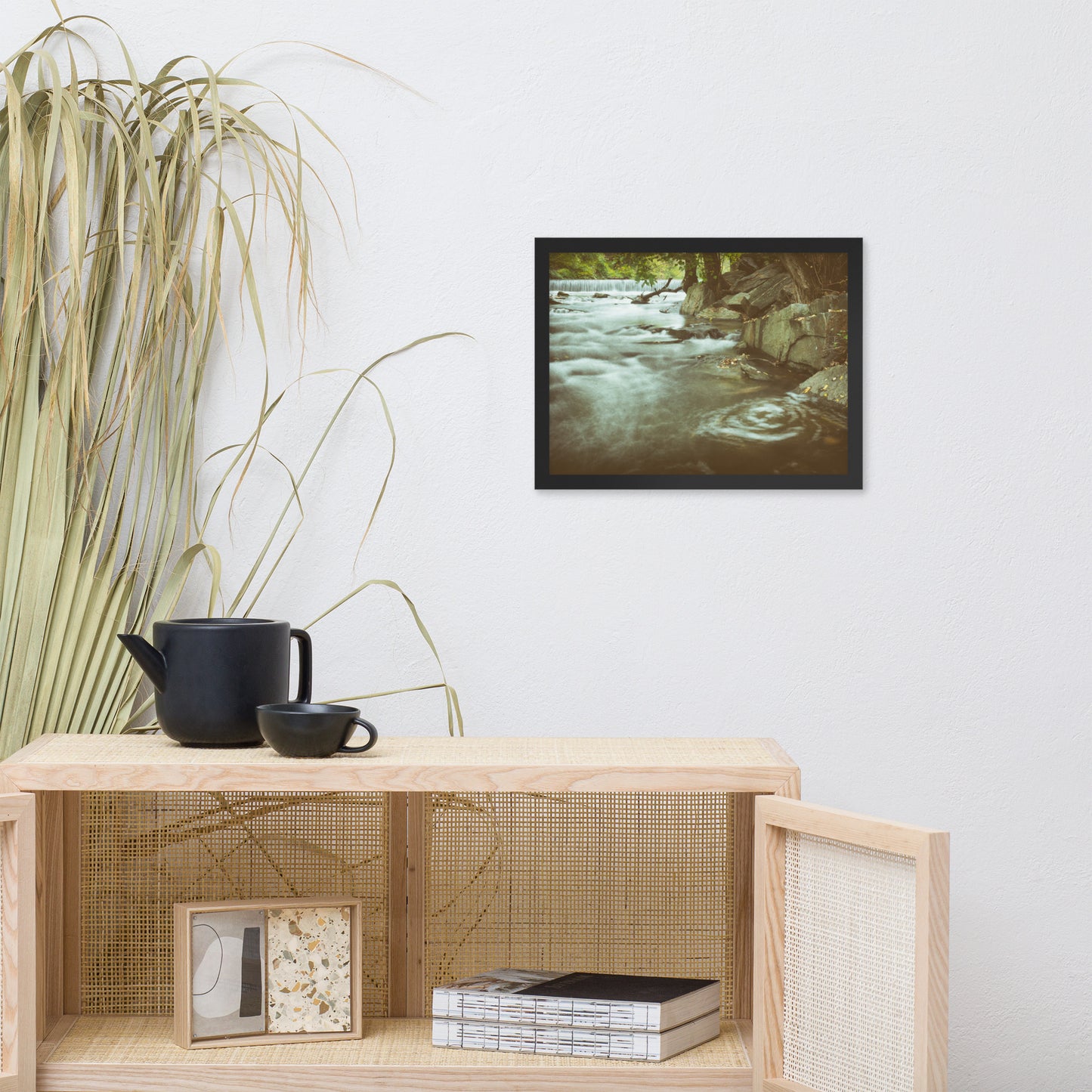 Water Swirl in the River Rustic Landscape Framed Photo Paper Wall Art Prints