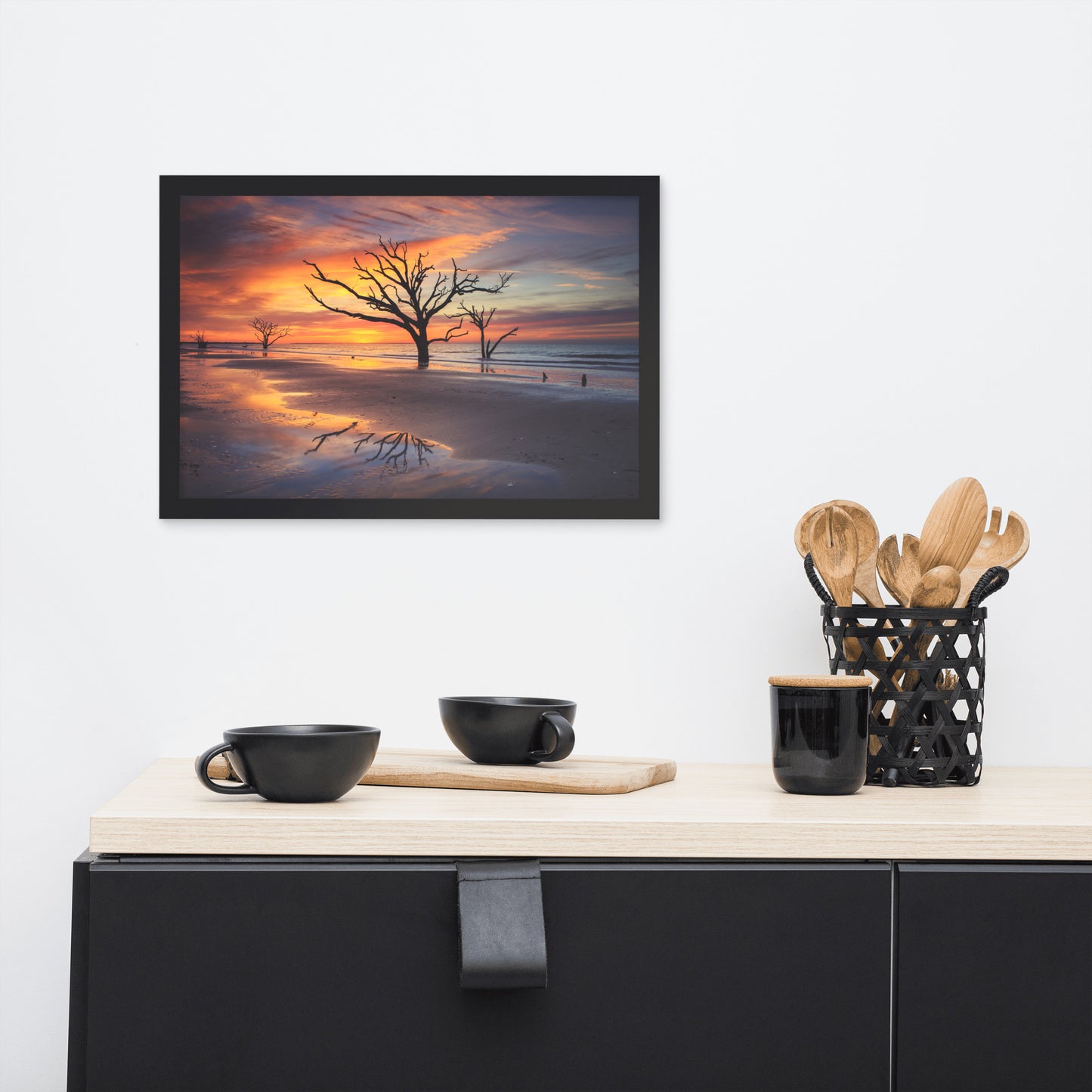 Sunrise and Trees at Edisto Island Framed Wall Art Print