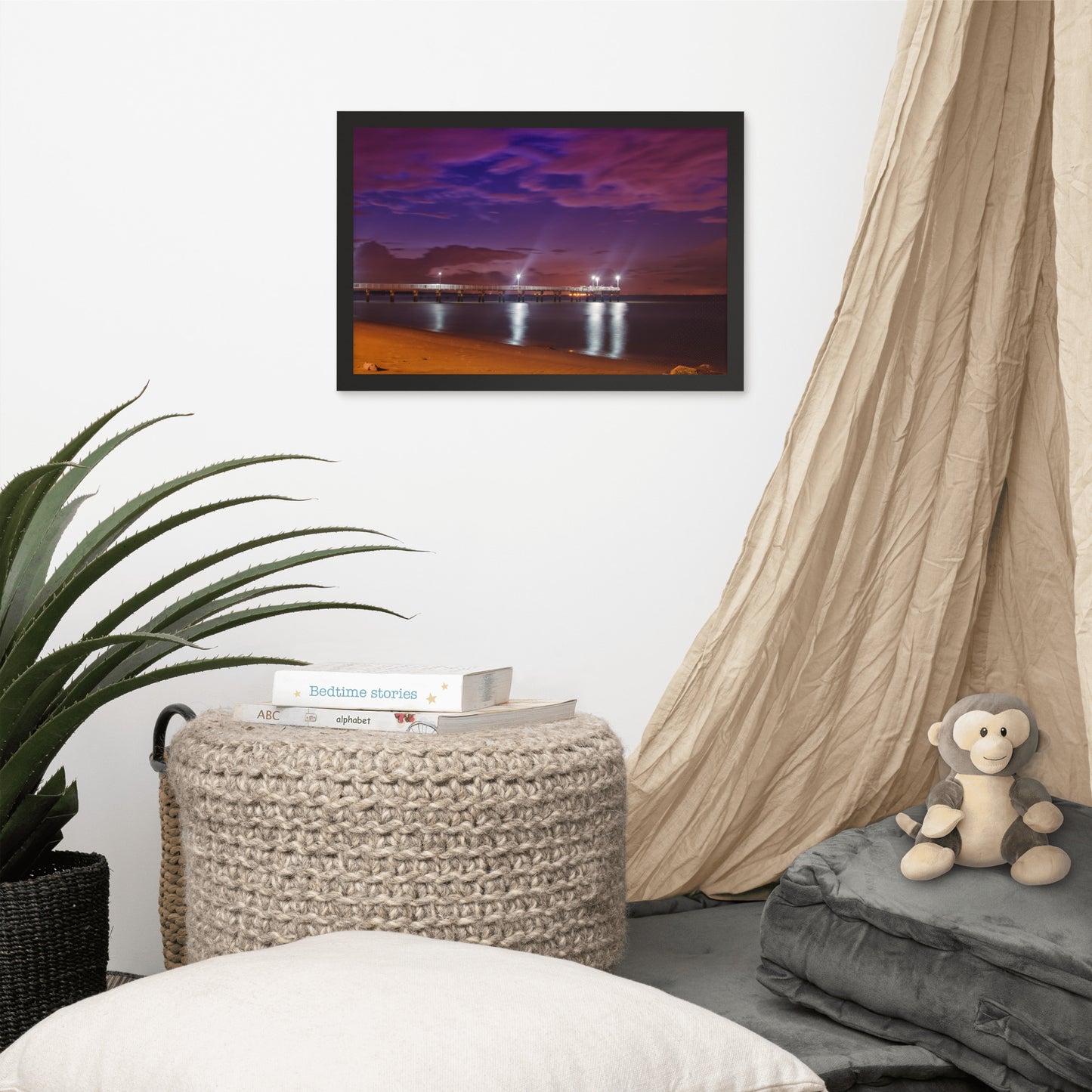 The Pier At Woodland Beach Urban Landscape Photo Framed Wall Art Print