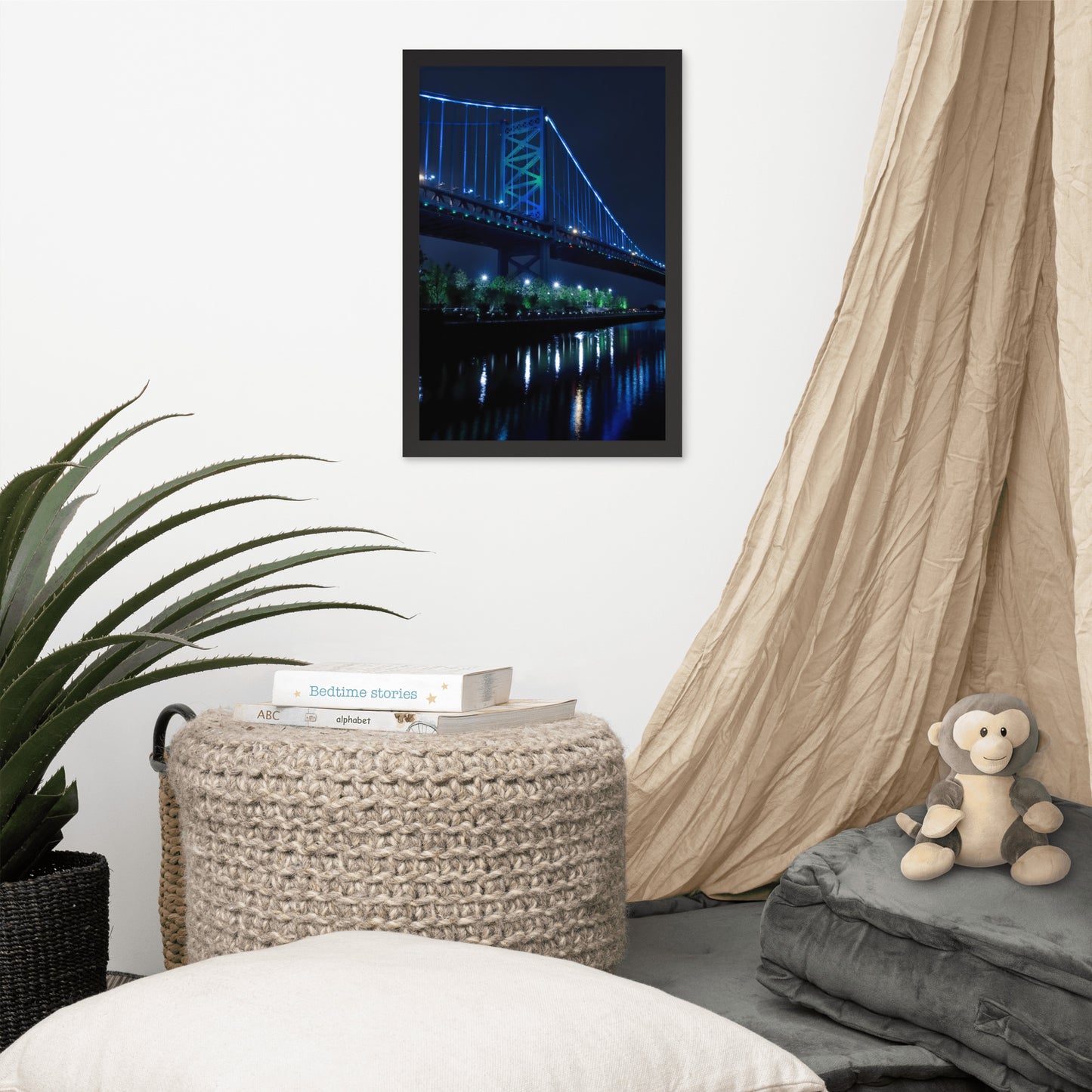 The Ben Franklin Bridge 3 Urban Landscape Photo Framed Wall Art Print