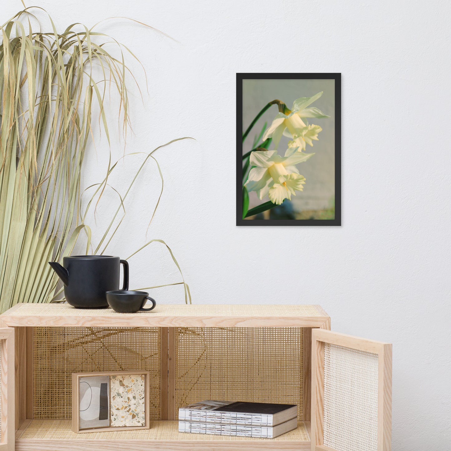 Colorized Daffodils Floral Nature Photo Framed Wall Art Print