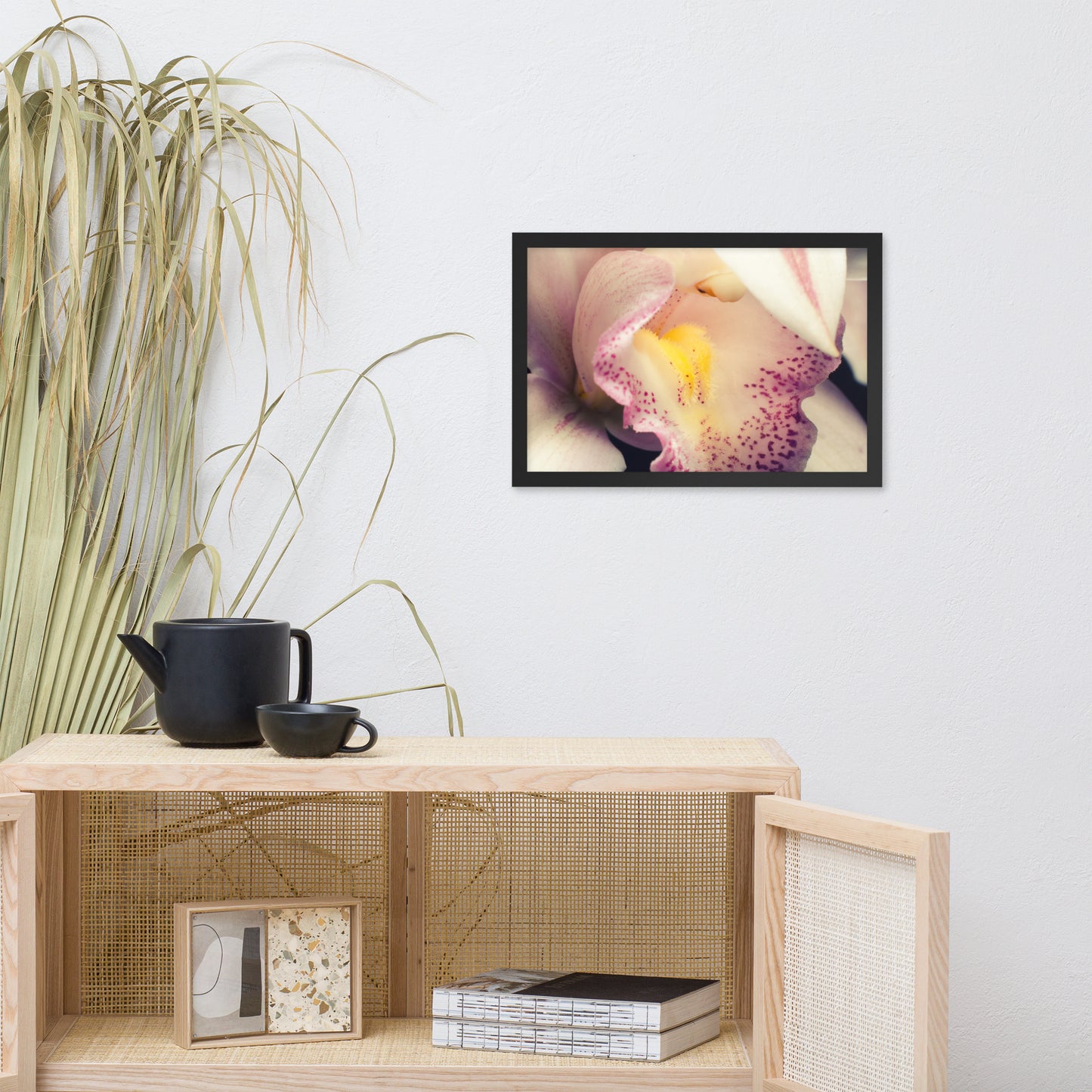 Close-up of Orchid Floral Nature Photo Framed Wall Art Print