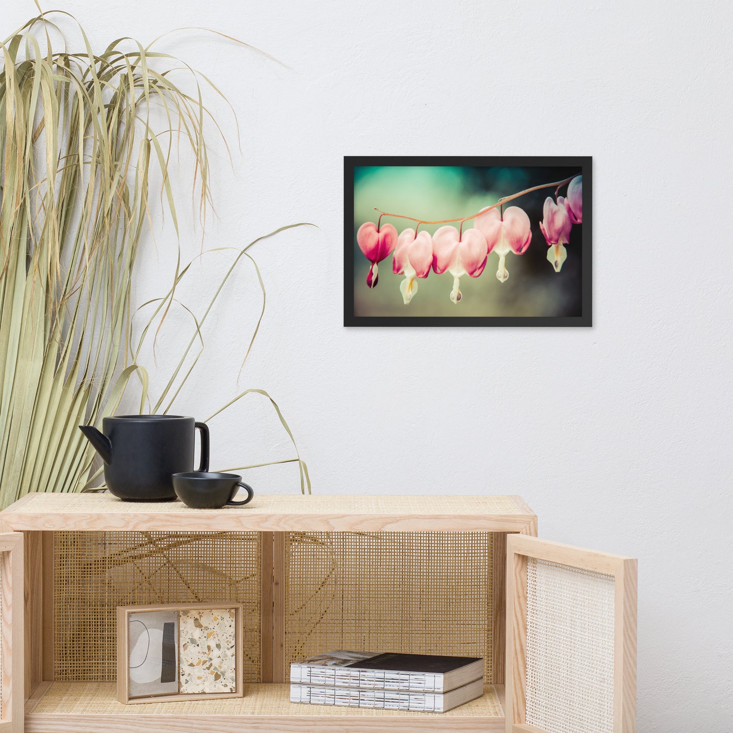 Be Still My Bleeding Heart Colorized Floral Nature Photo Framed Wall Art Print