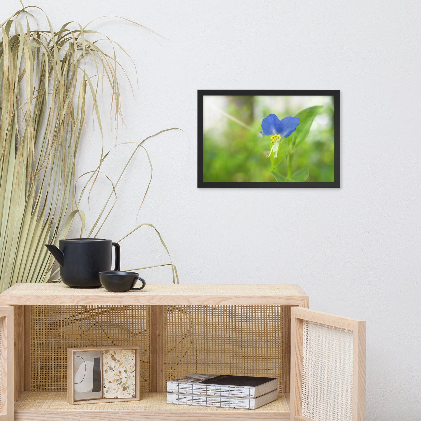 Kitchen Wall Decor Modern Farmhouse: Asiatic Dayflower - Floral / Botanical / Nature Photo Framed Wall Art Print - Artwork - Modern Wall Decor
