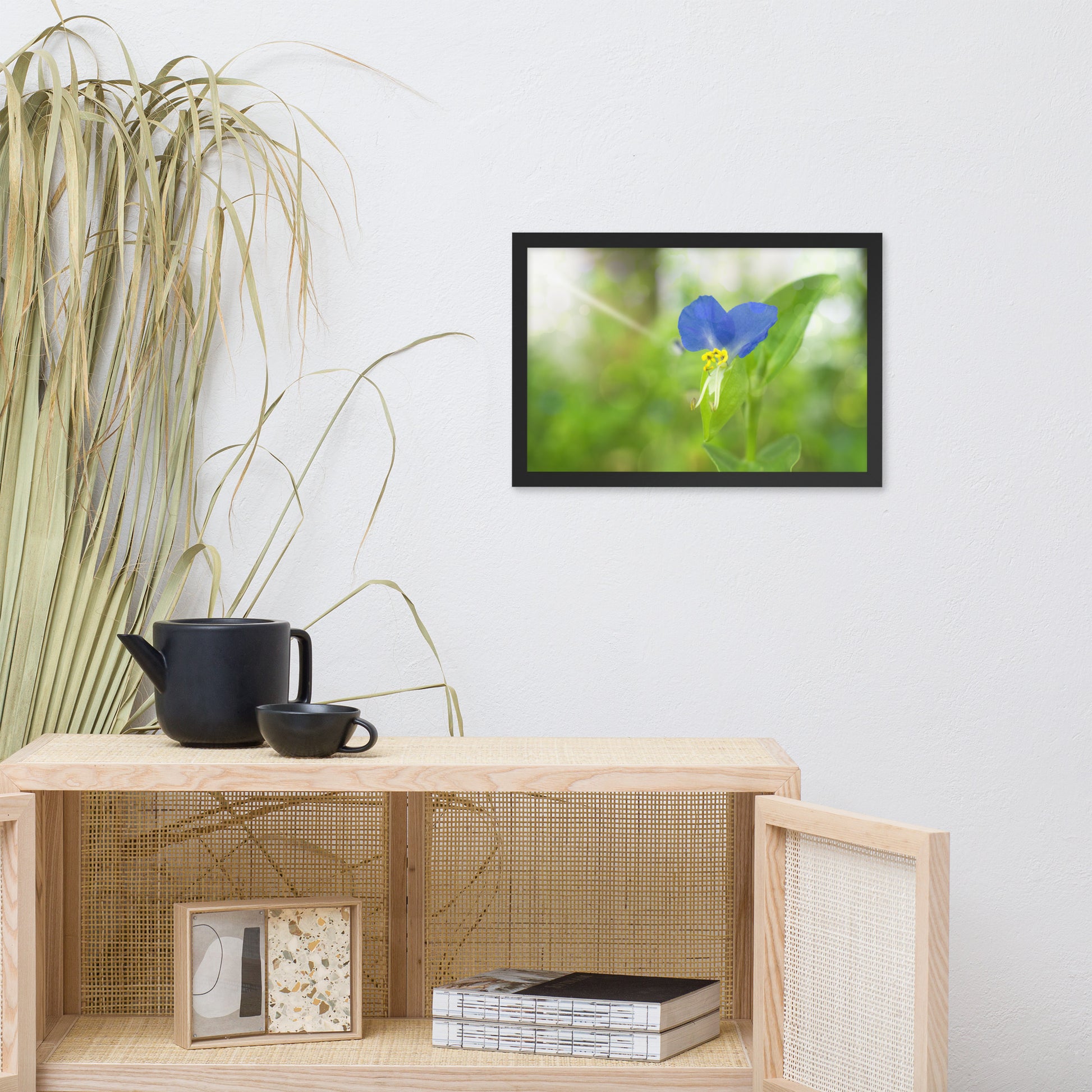 Kitchen Wall Decor Modern Farmhouse: Asiatic Dayflower - Floral / Botanical / Nature Photo Framed Wall Art Print - Artwork - Modern Wall Decor