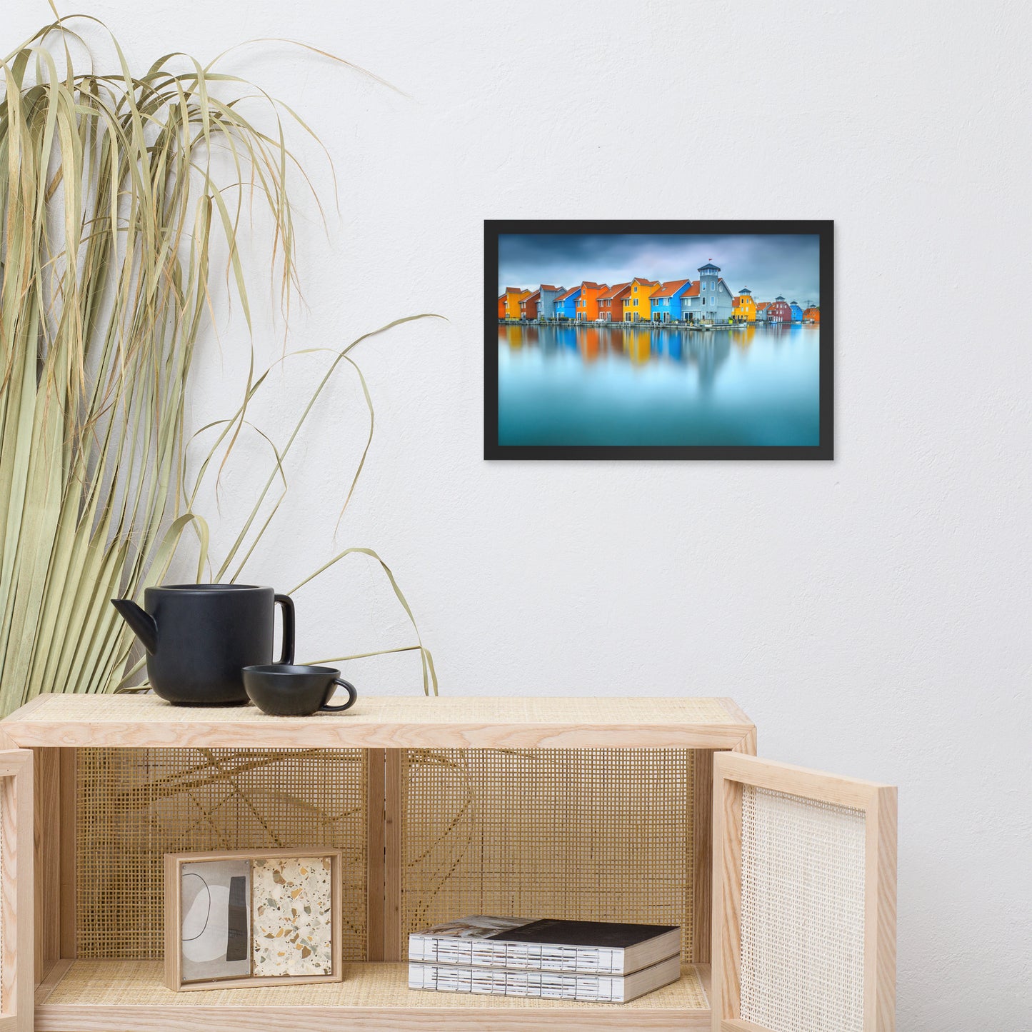 Blue Morning at Waters Edge Landscape Framed Photo Paper Wall Art Prints