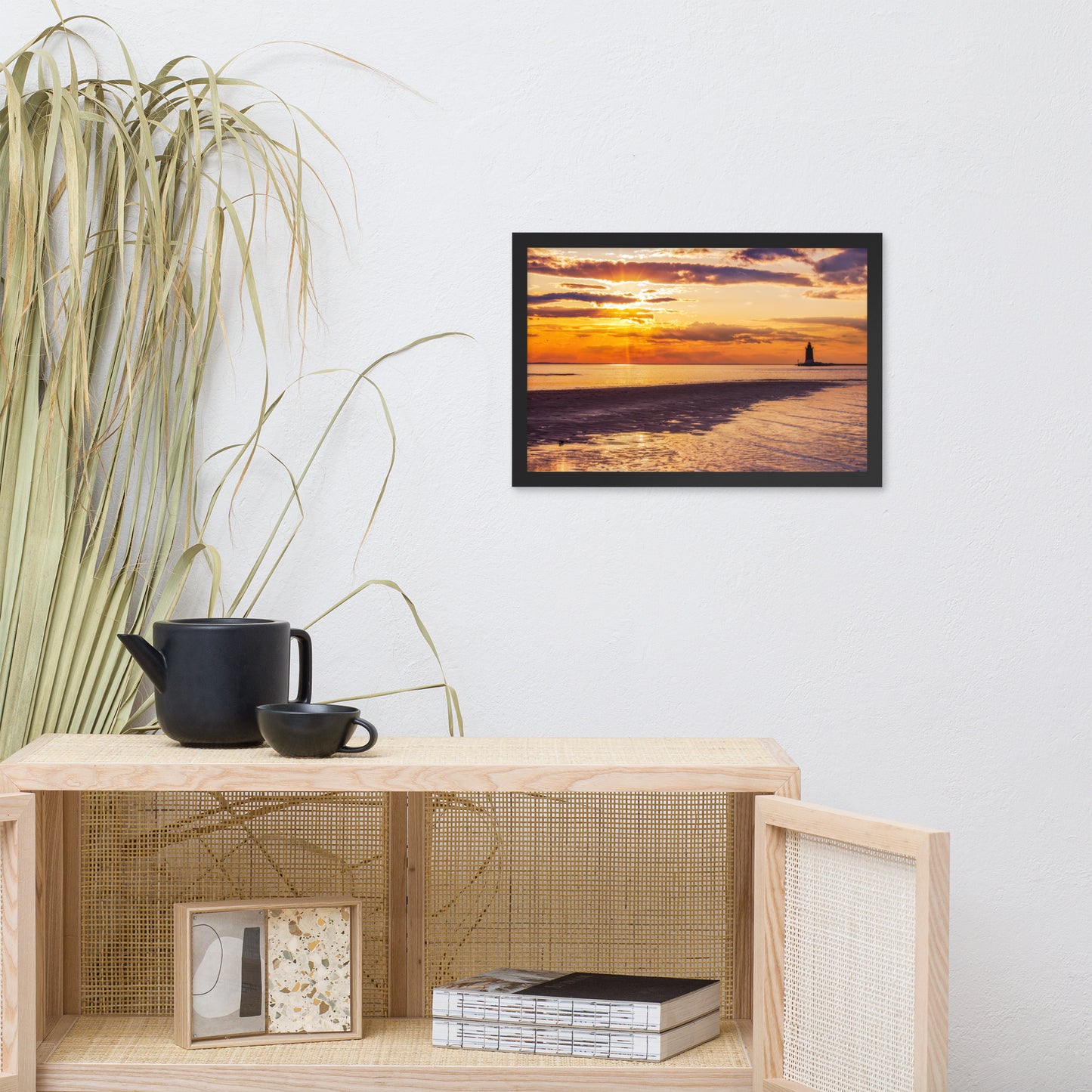 Cape Henlopen at Sunset Coastal Landscape Framed Photo Paper Wall Art Prints