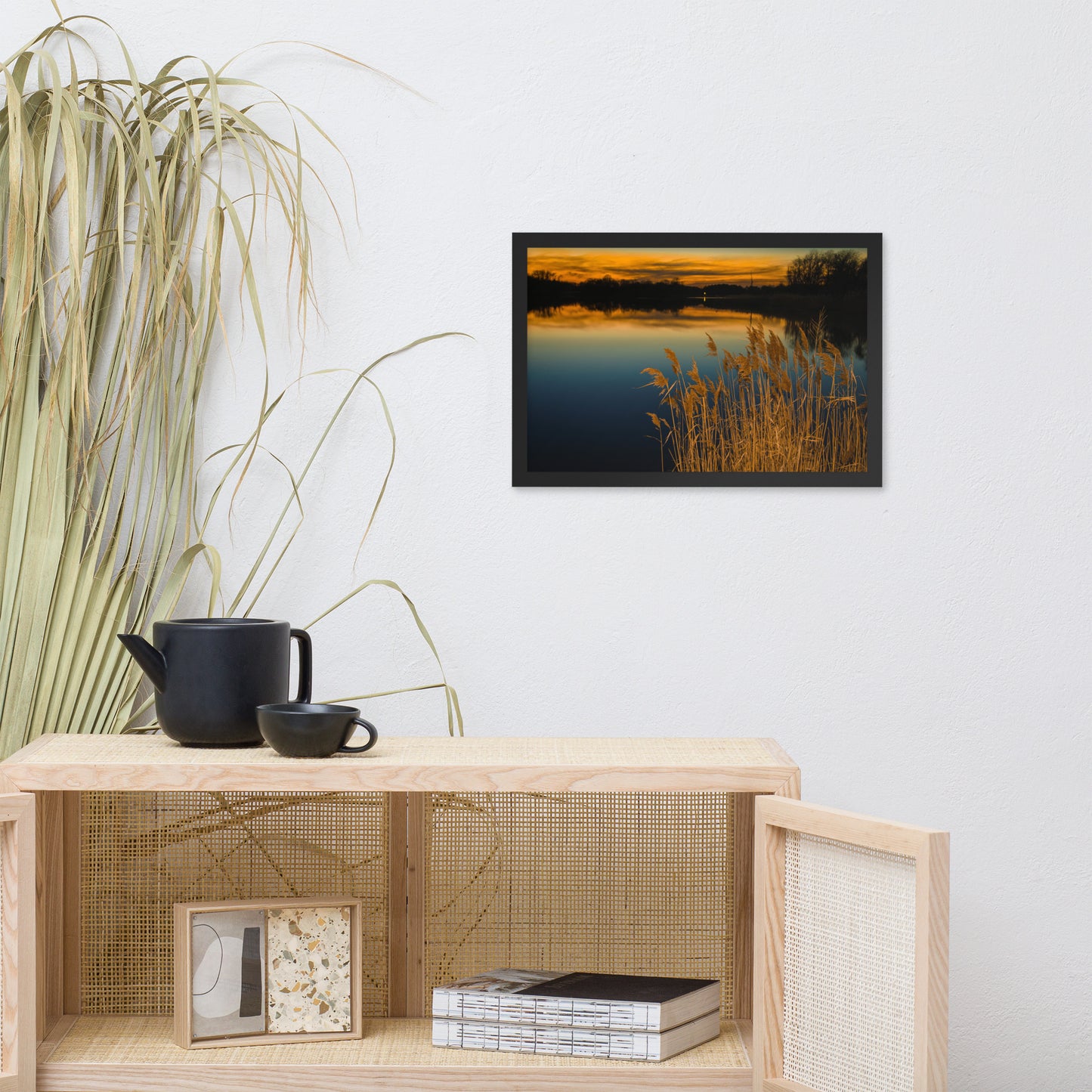 Sunset at Reedy Point Pond Landscape Framed Photo Paper Wall Art Prints