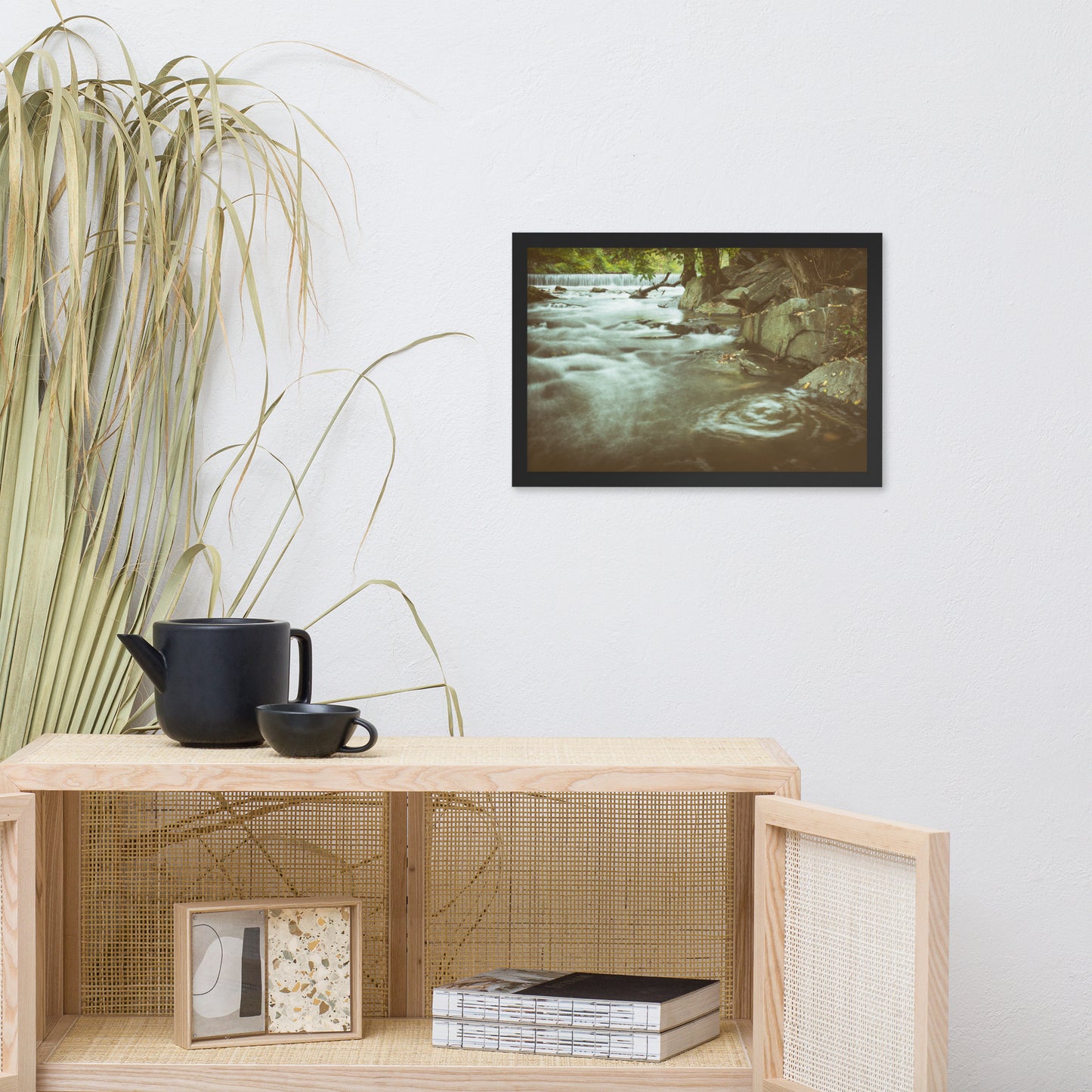Water Swirl in the River Rustic Landscape Framed Photo Paper Wall Art Prints