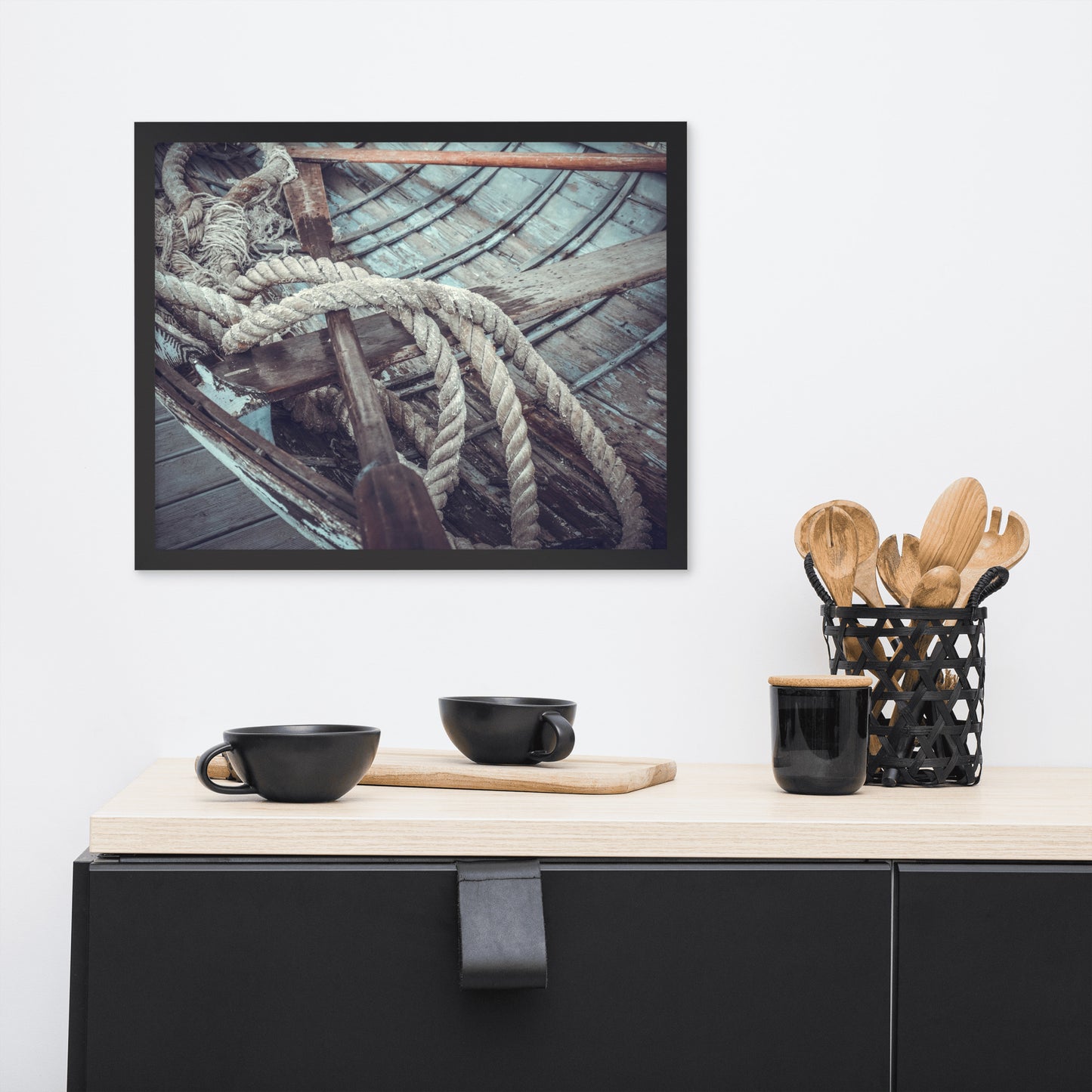 Vintage Boat Oars and Ropes Nautical Framed Wall Art Prints
