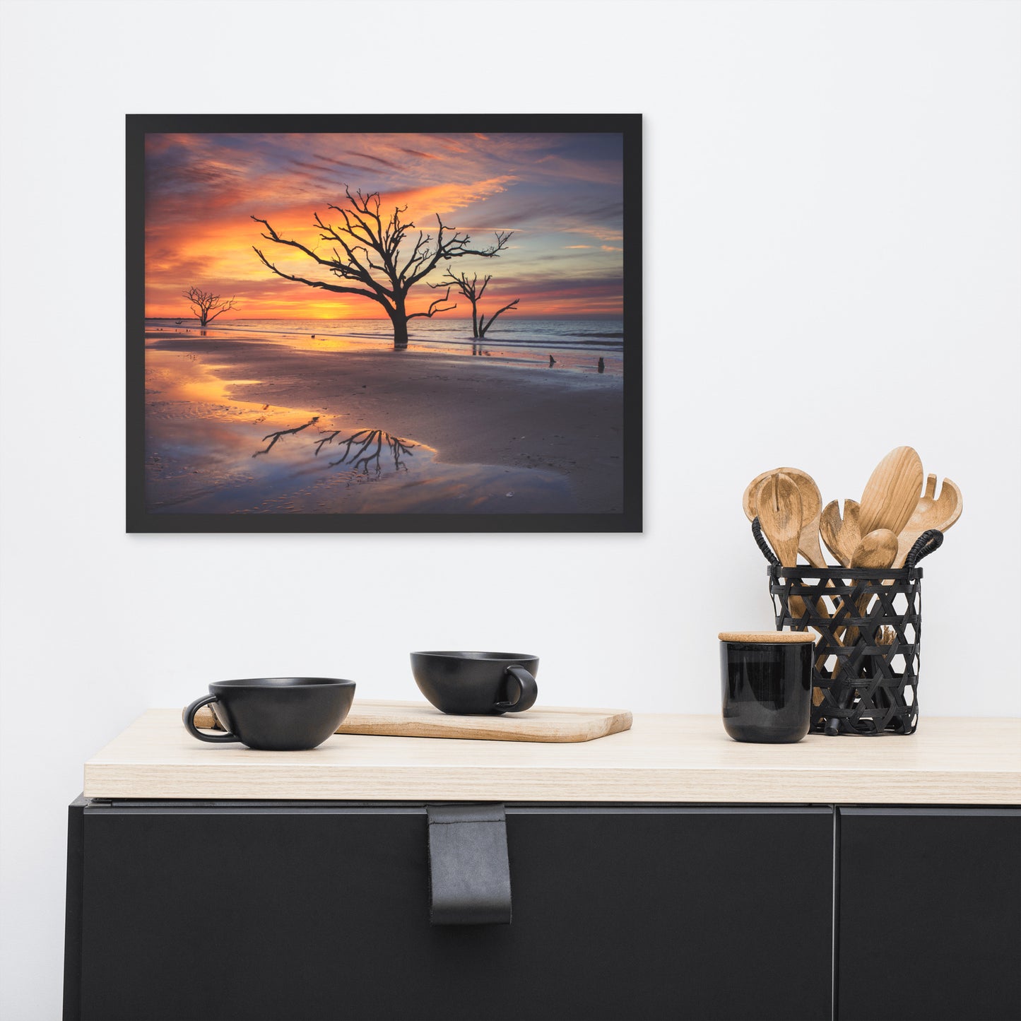 Sunrise and Trees at Edisto Island Framed Wall Art Print
