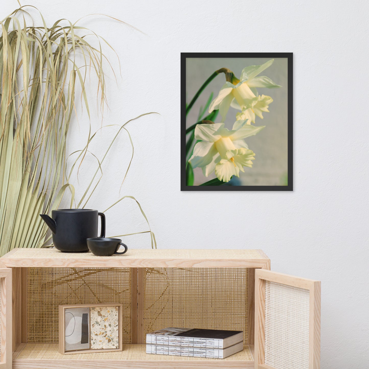 Colorized Daffodils Floral Nature Photo Framed Wall Art Print