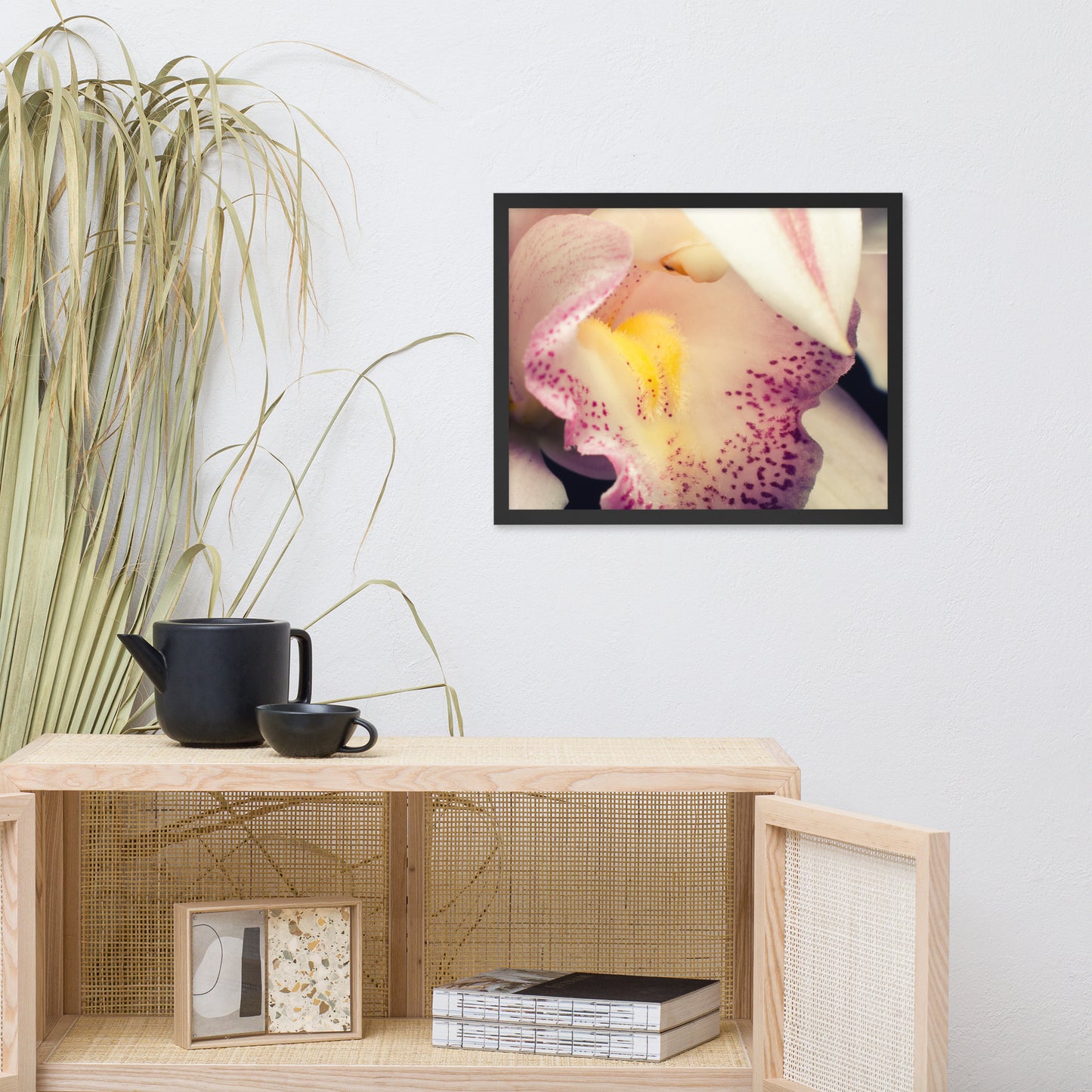 Close-up of Orchid Floral Nature Photo Framed Wall Art Print