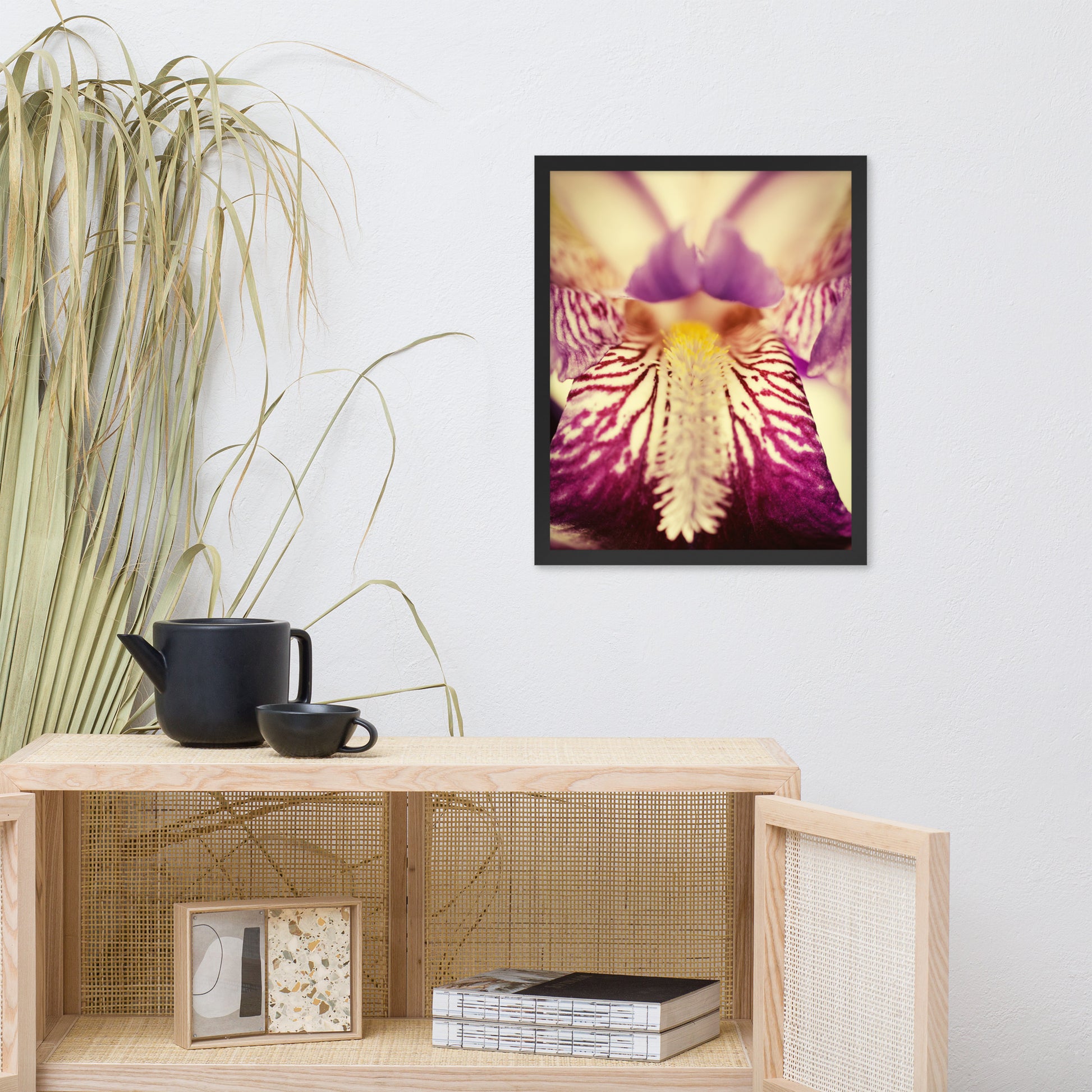 Floral Wall Decor: Antiqued Iris Floral / Flora / Botanical / Nature Photo Framed Wall Art Print - Artwork - Modern Wall Decor
