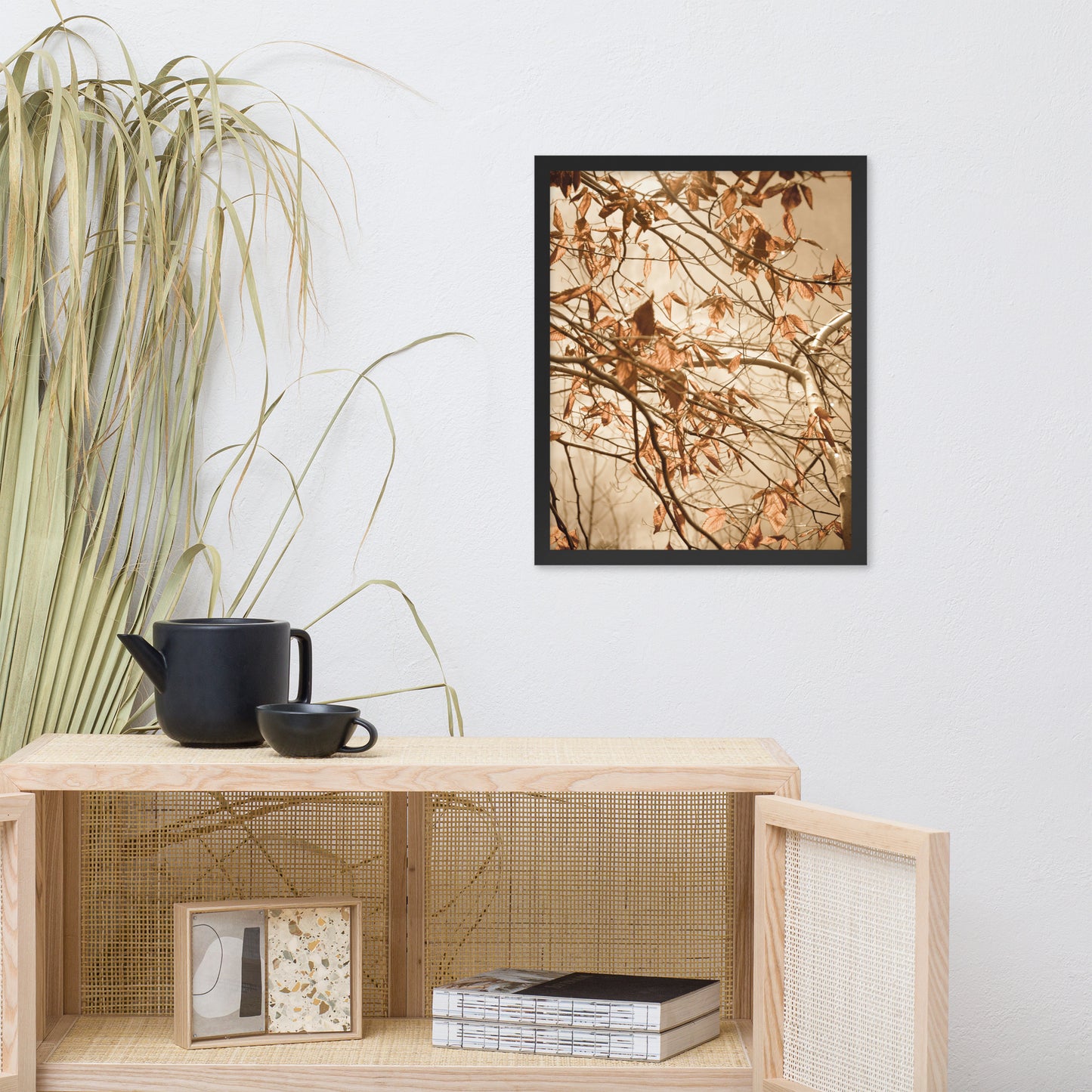 Hallway Artwork: Aged Winter Leaves Botanical / Nature Photo Framed Wall Art Print - Artwork - Farmhouse Style Wall Decor
