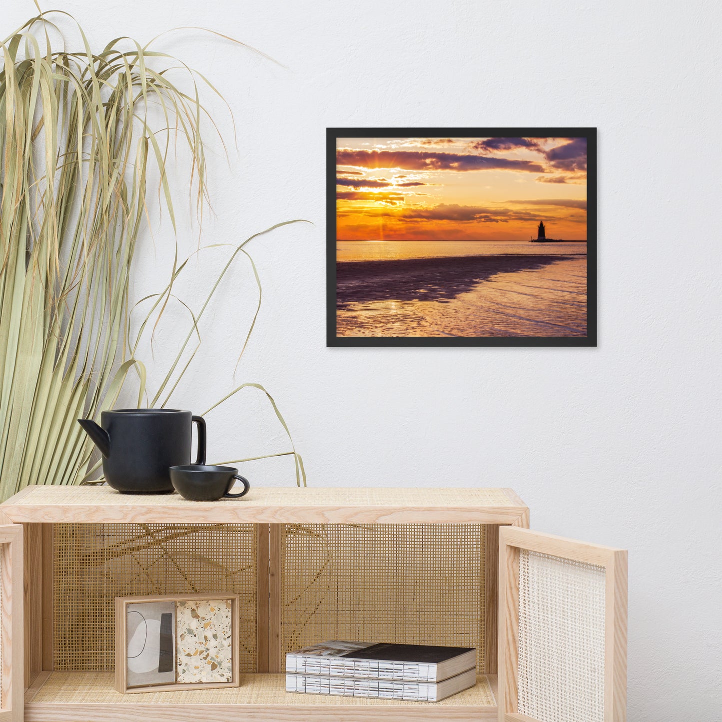 Cape Henlopen at Sunset Coastal Landscape Framed Photo Paper Wall Art Prints