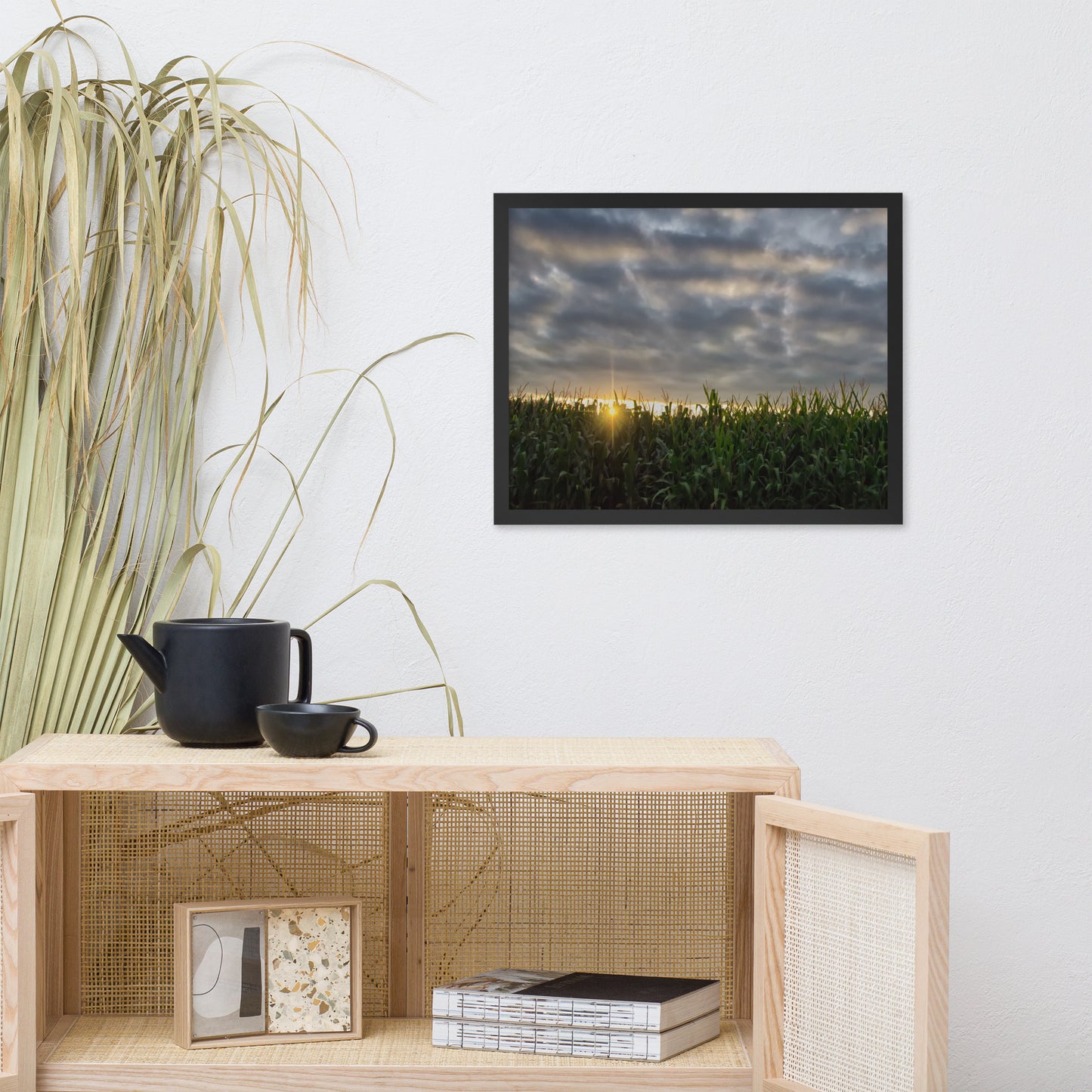 Rows of Corn Rural Landscape Framed Photo Paper Wall Art Prints