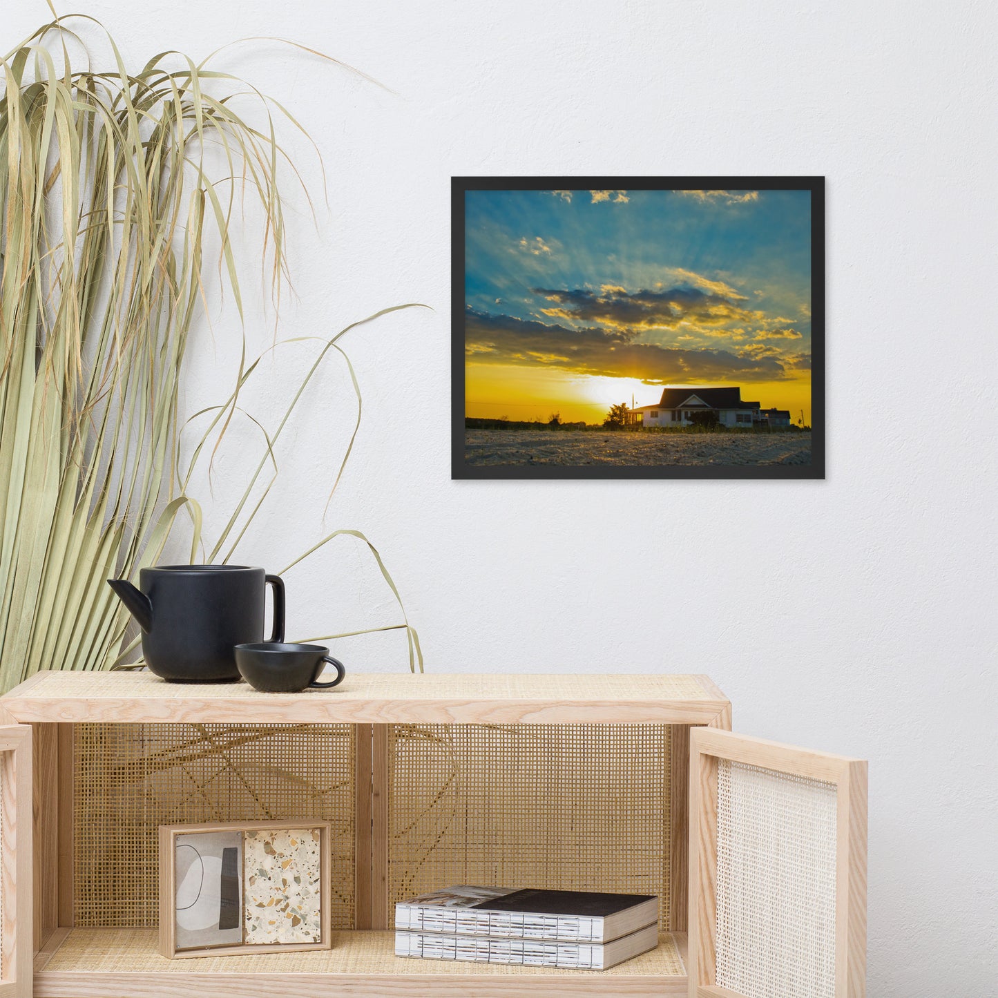 Sunset at Bowers Beach Coastal Landscape Framed Photo Paper Wall Art Prints