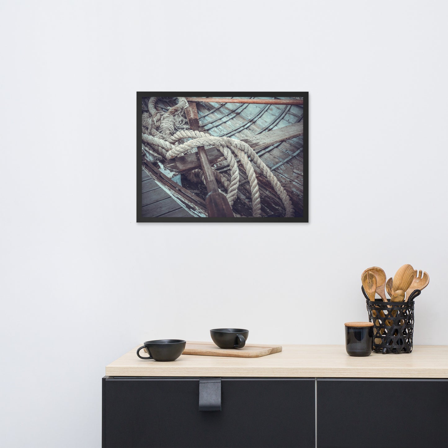 Vintage Boat Oars and Ropes Nautical Framed Wall Art Prints