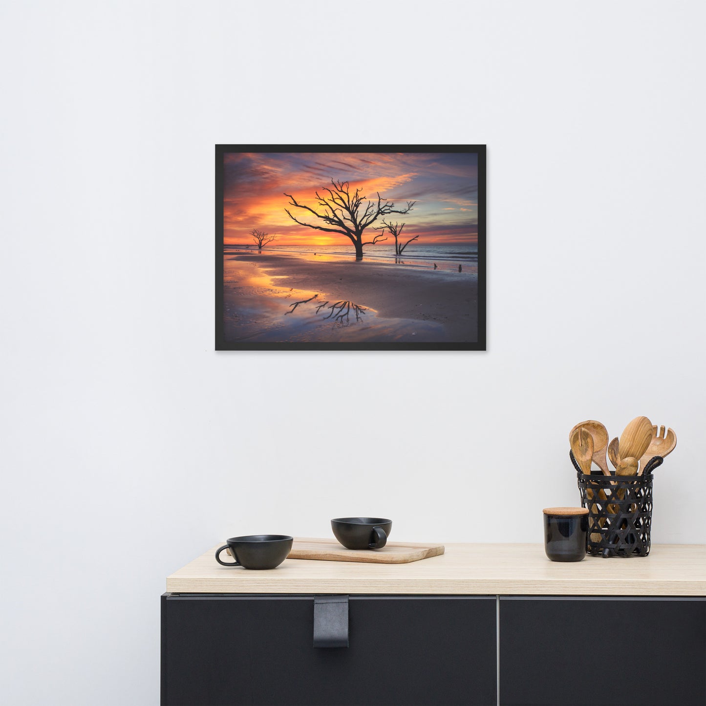 Sunrise and Trees at Edisto Island Framed Wall Art Print