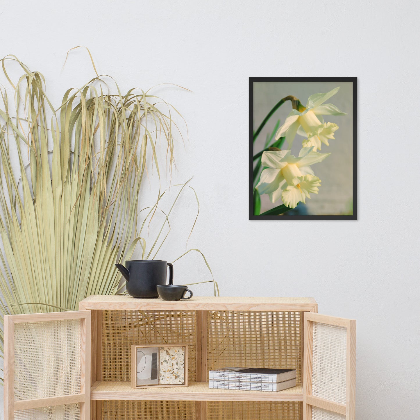 Colorized Daffodils Floral Nature Photo Framed Wall Art Print