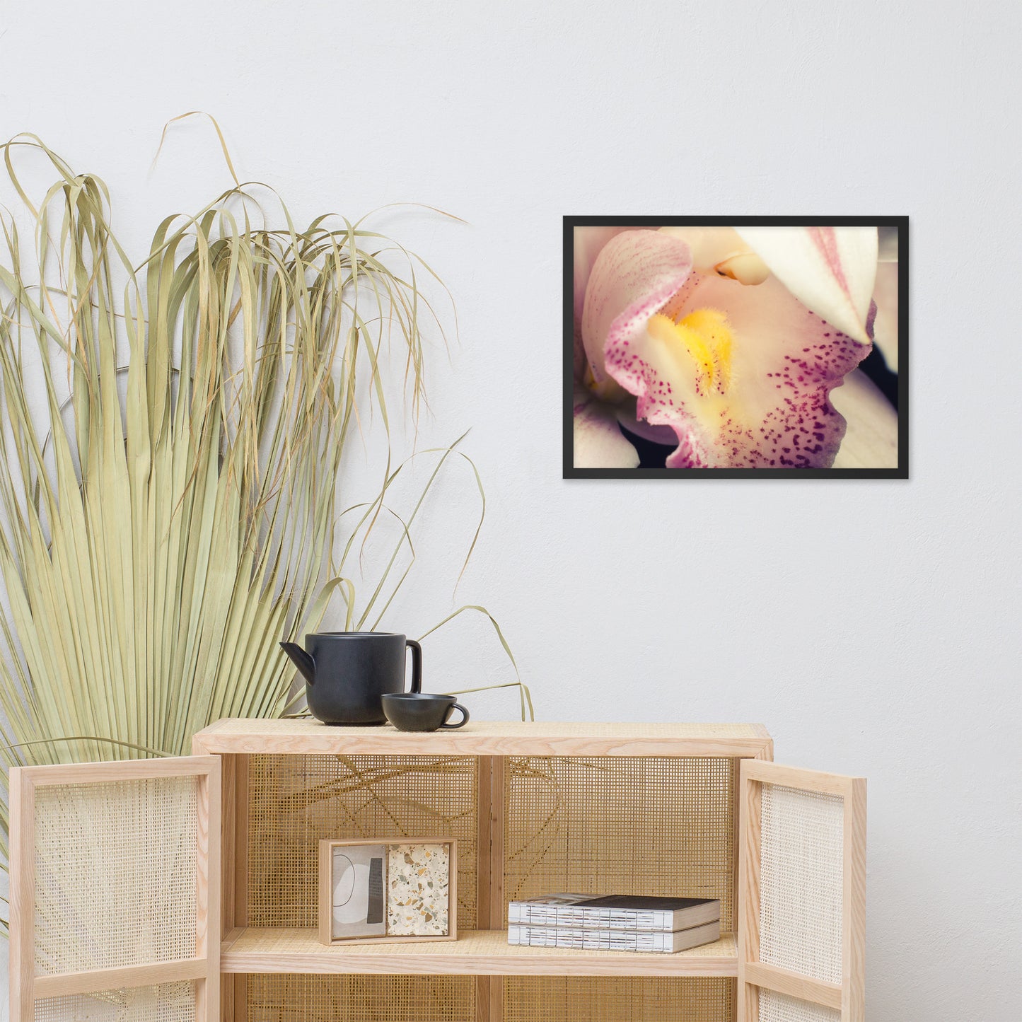Close-up of Orchid Floral Nature Photo Framed Wall Art Print