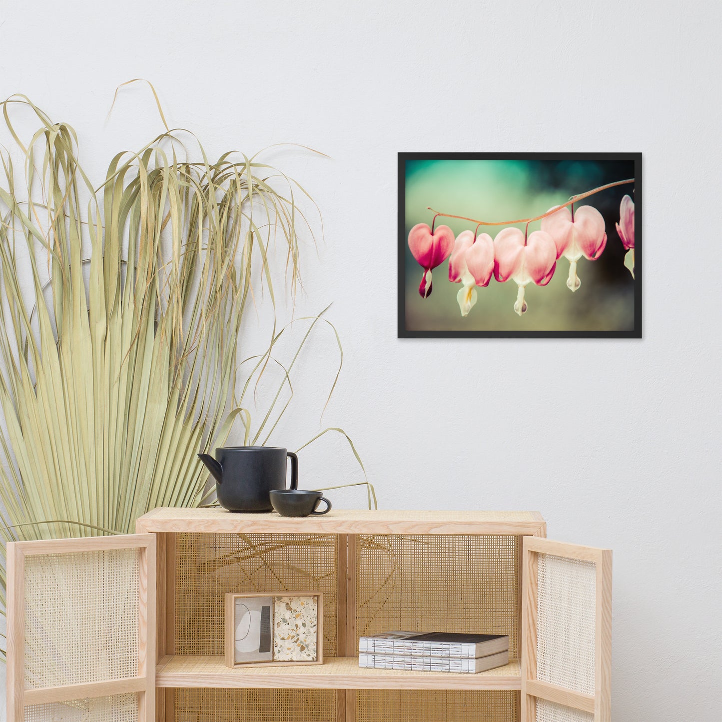 Be Still My Bleeding Heart Colorized Floral Nature Photo Framed Wall Art Print