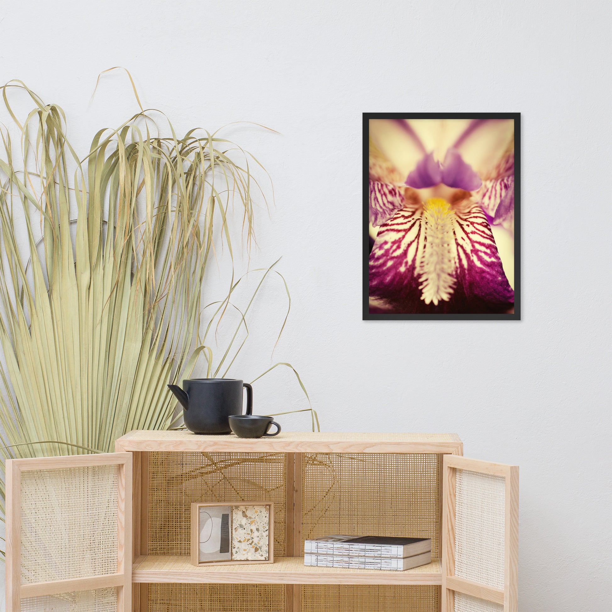 Floral Wall Piece: Antiqued Iris Floral / Flora / Botanical / Nature Photo Framed Wall Art Print - Artwork - Modern Wall Decor