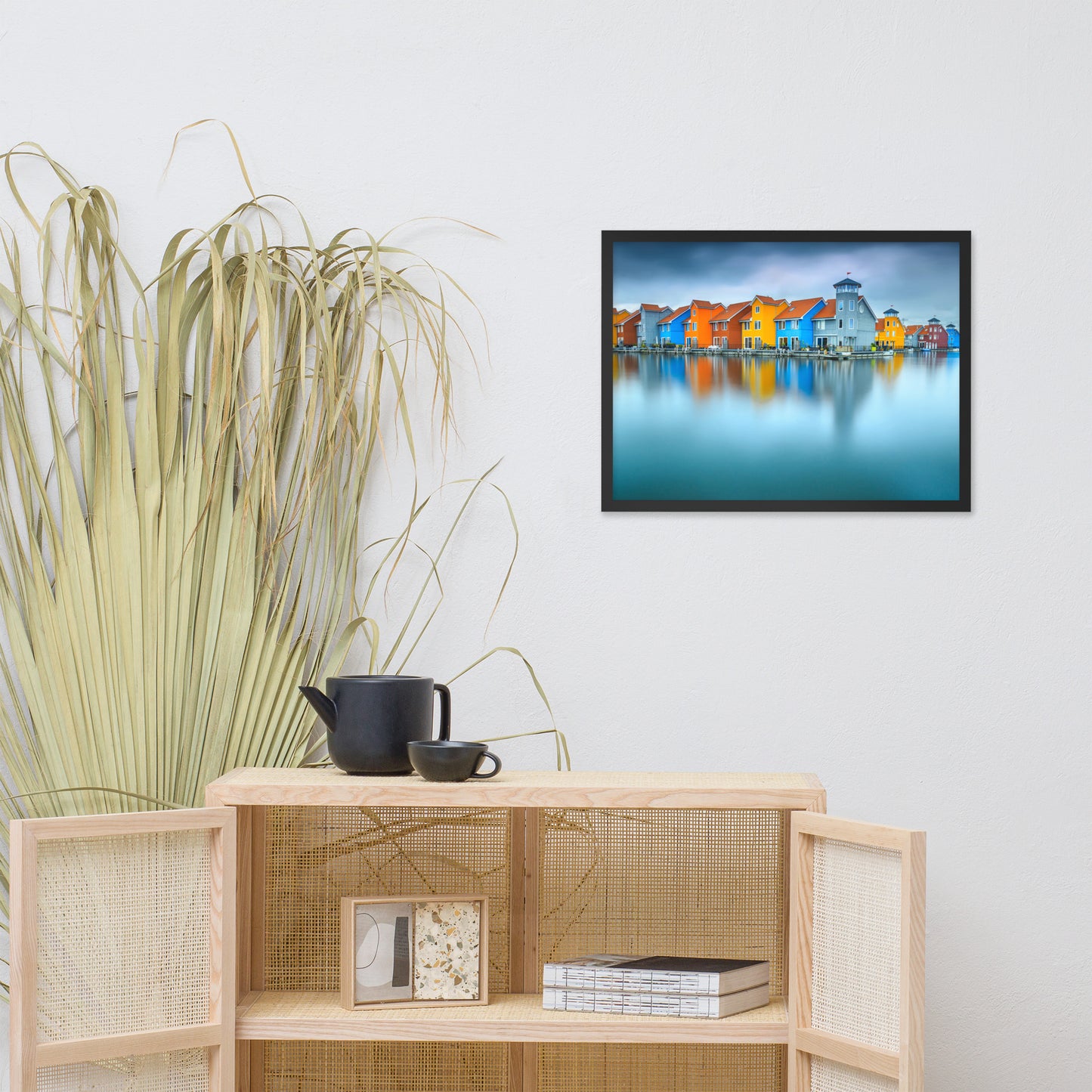 Blue Morning at Waters Edge Landscape Framed Photo Paper Wall Art Prints