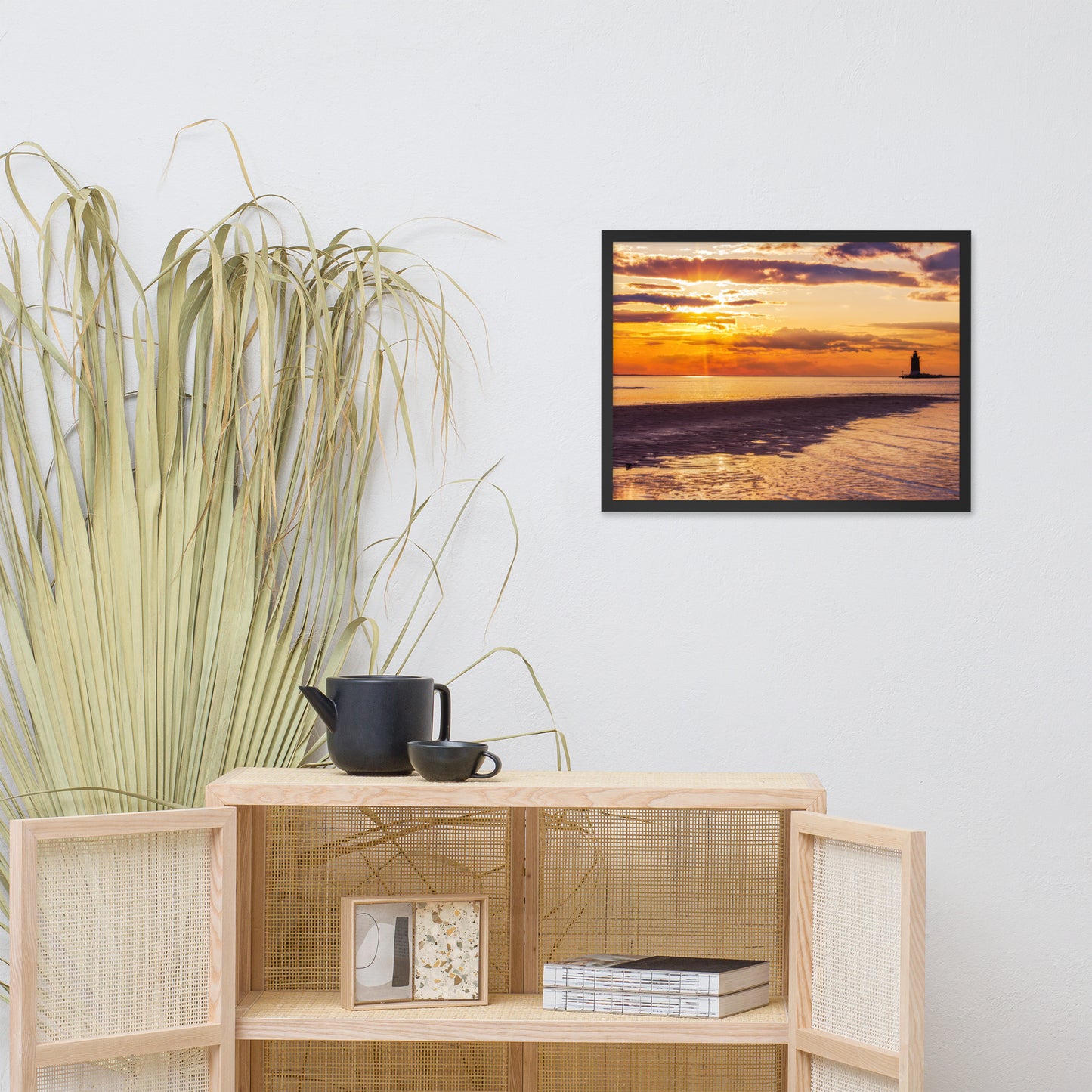 Cape Henlopen at Sunset Coastal Landscape Framed Photo Paper Wall Art Prints