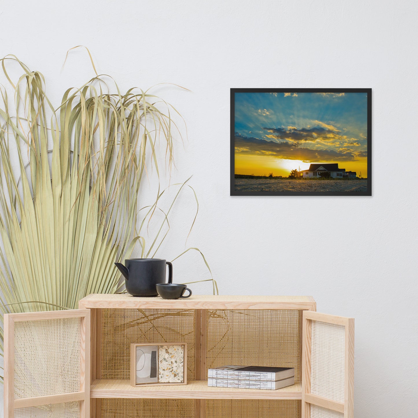 Sunset at Bowers Beach Coastal Landscape Framed Photo Paper Wall Art Prints