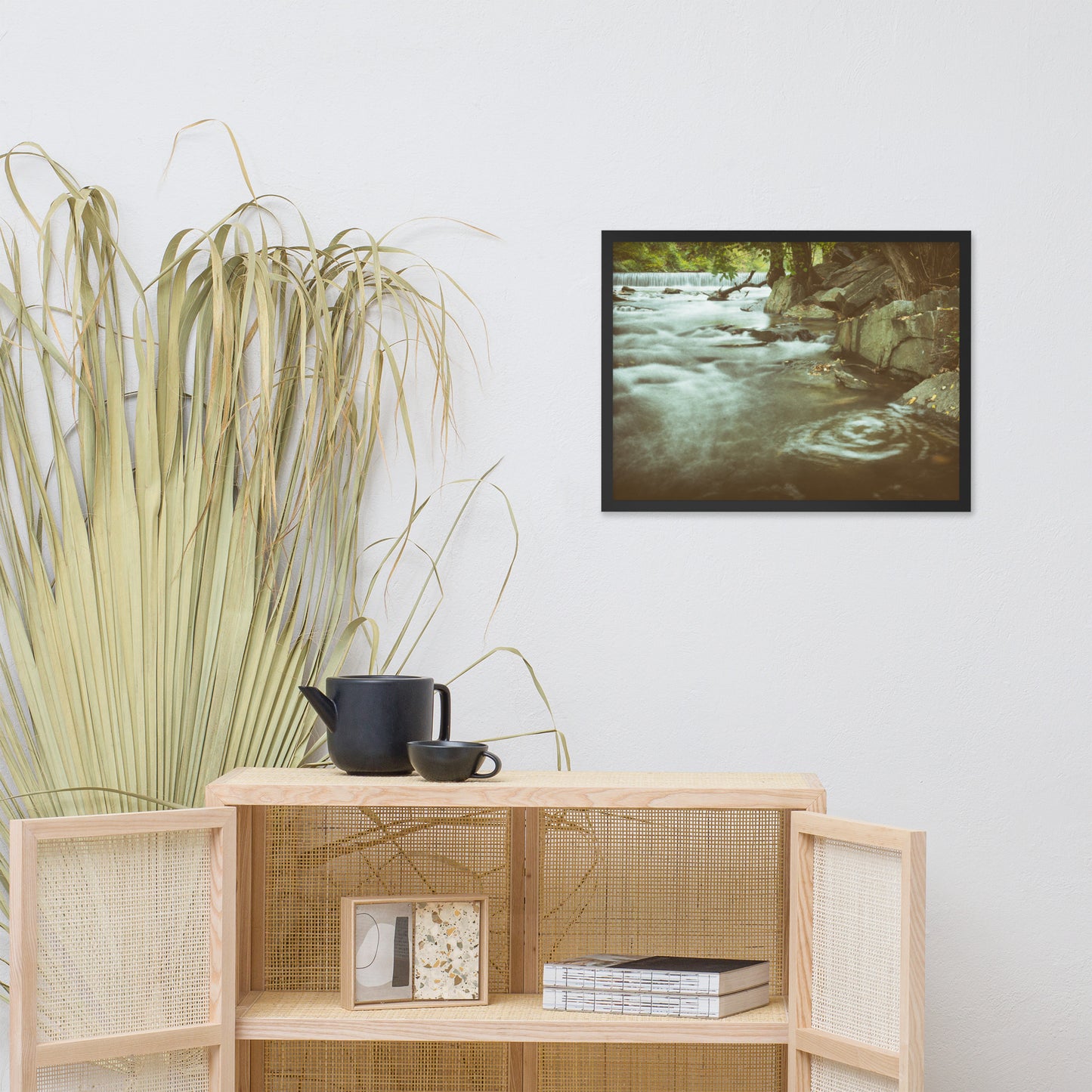 Water Swirl in the River Rustic Landscape Framed Photo Paper Wall Art Prints
