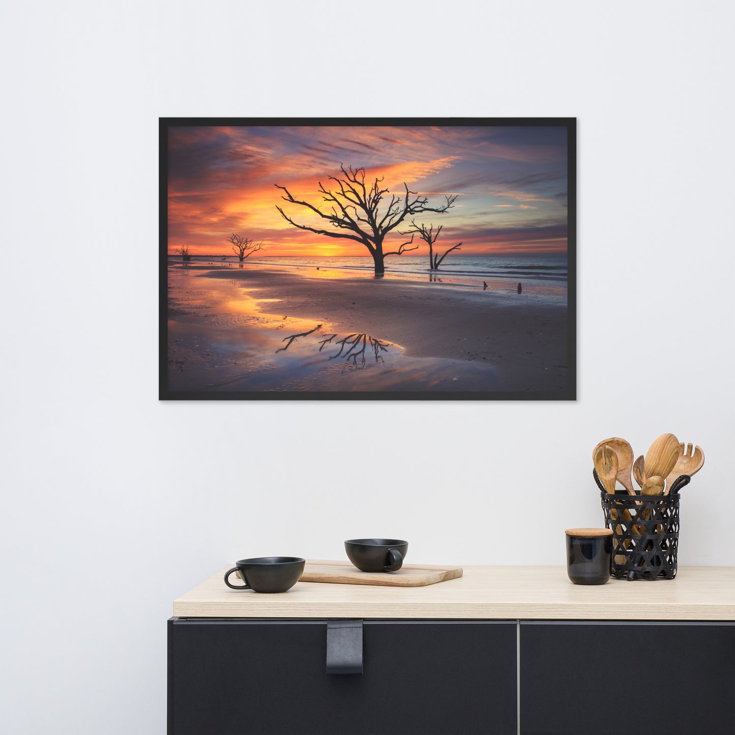 Sunrise and Trees at Edisto Island Framed Wall Art Print