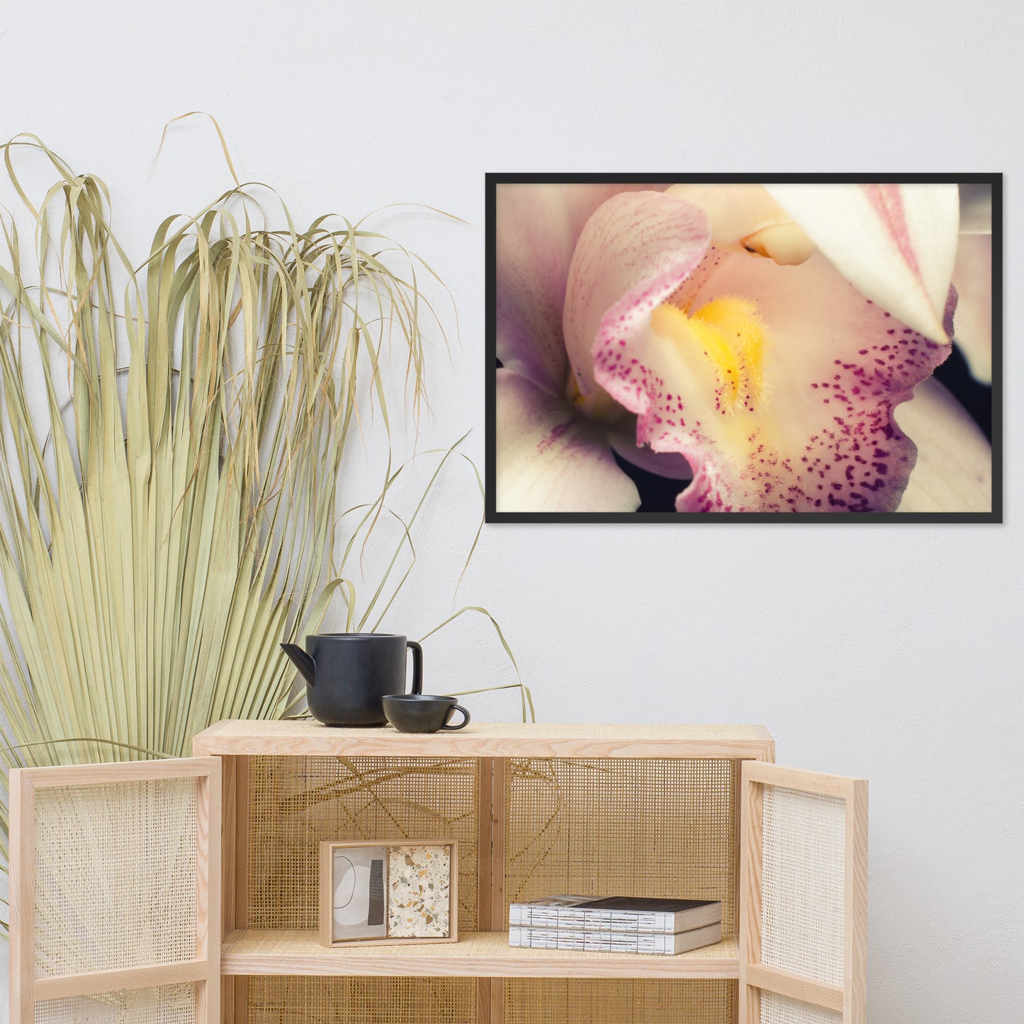Close-up of Orchid Floral Nature Photo Framed Wall Art Print