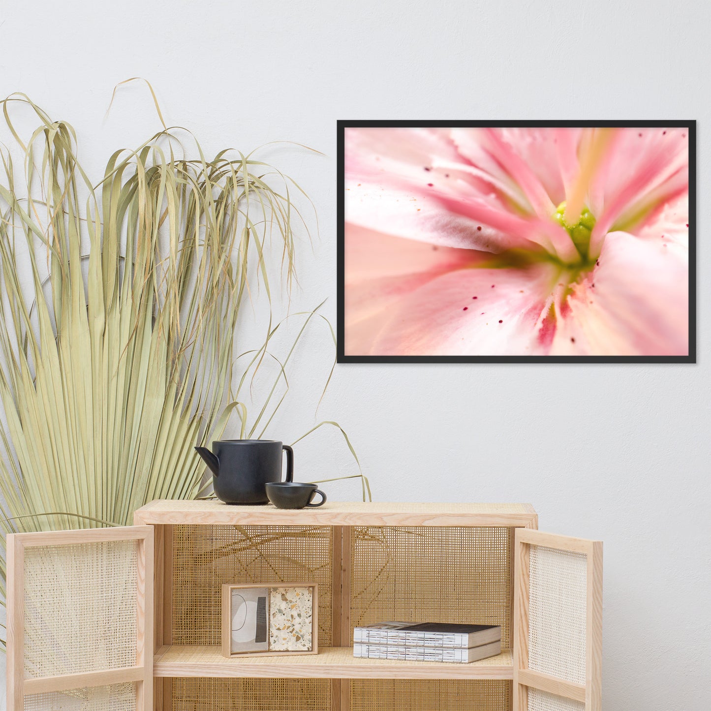 Center of the Stargazer Lily Floral Nature Photo Framed Wall Art Print