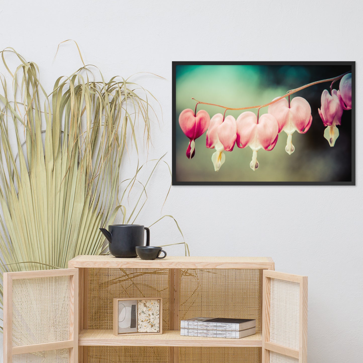 Be Still My Bleeding Heart Colorized Floral Nature Photo Framed Wall Art Print