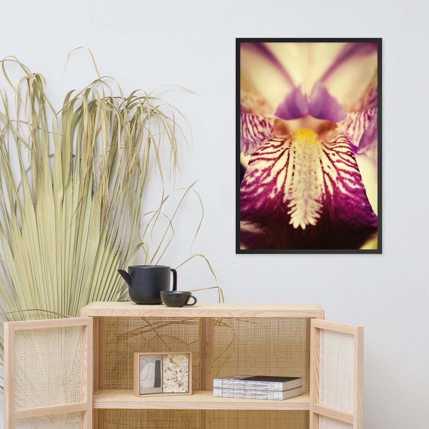 Floral Prints For Wall: Antiqued Iris Floral / Flora / Botanical / Nature Photo Framed Wall Art Print - Artwork - Modern Wall Decor