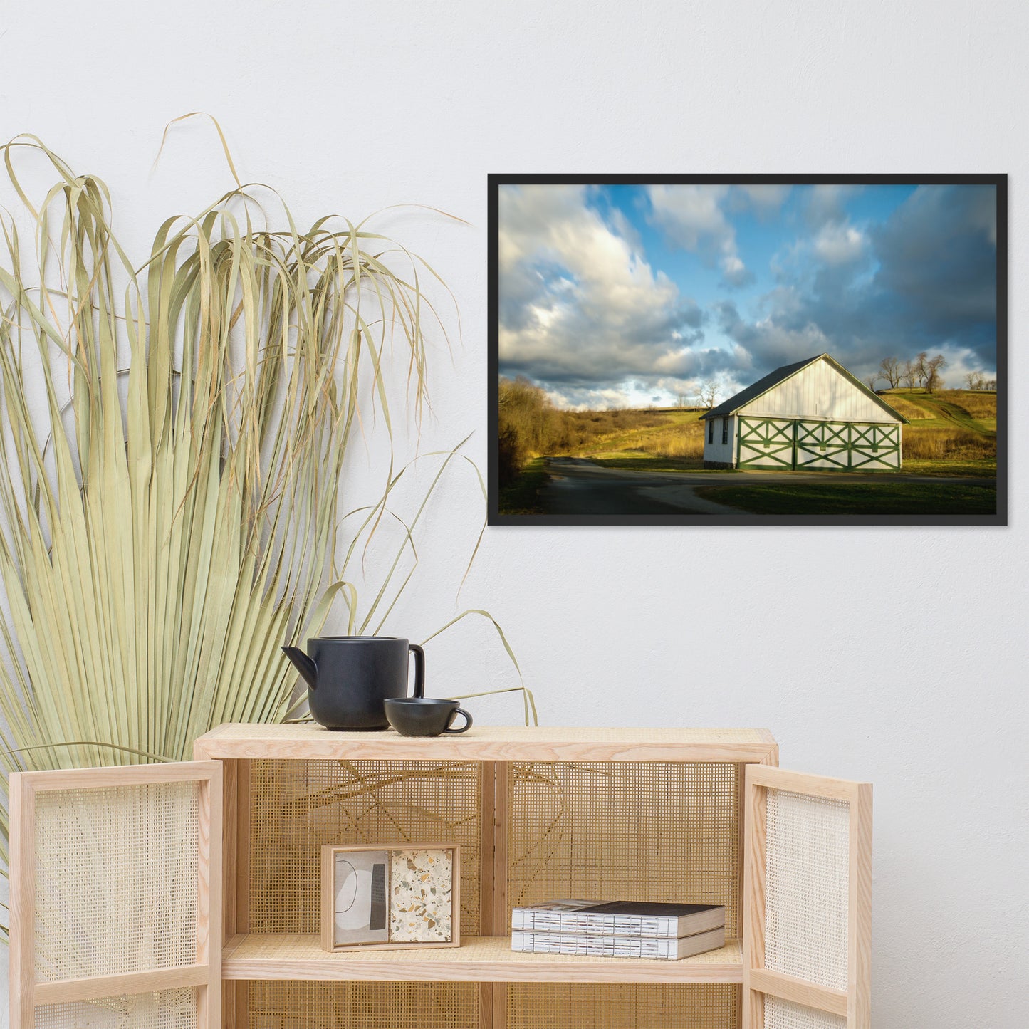 Neutral Wall Art For Bedroom: Aging Barn in the Morning Sun - Rural / Country Style Landscape / Nature Photograph Framed Wall Art Print - Wall Decor - Artwork