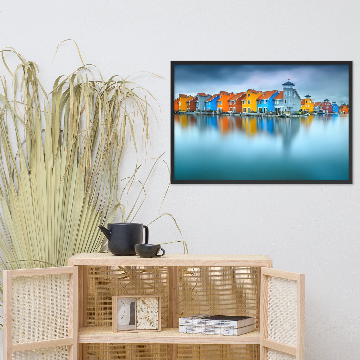 Blue Morning at Waters Edge Landscape Framed Photo Paper Wall Art Prints