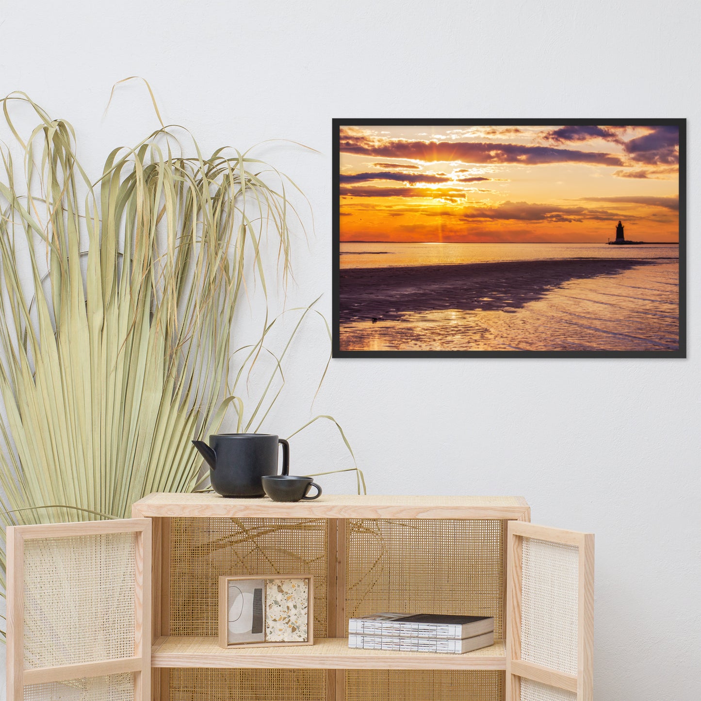 Cape Henlopen at Sunset Coastal Landscape Framed Photo Paper Wall Art Prints