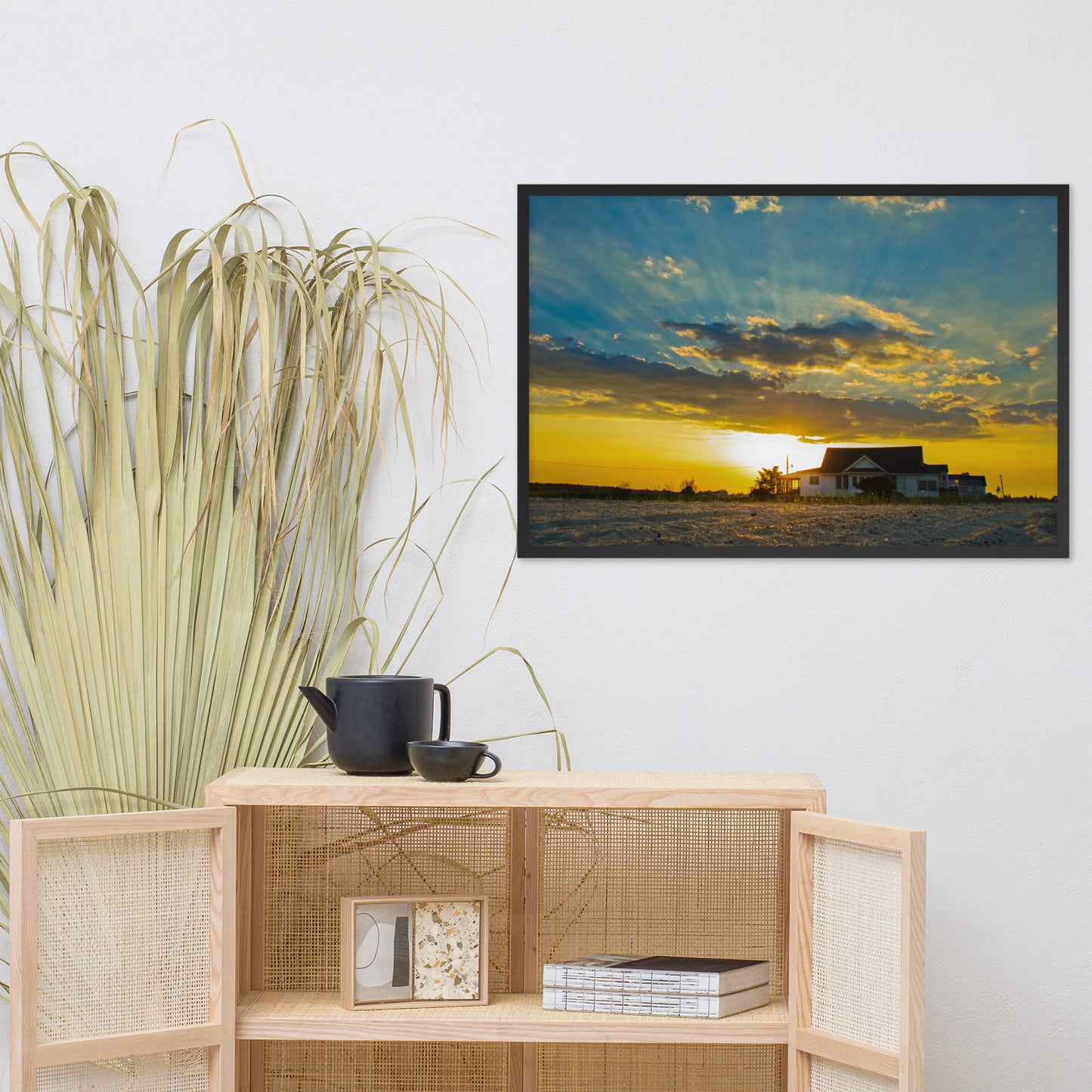 Sunset at Bowers Beach Coastal Landscape Framed Photo Paper Wall Art Prints