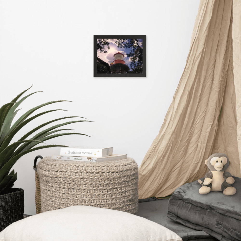 Pottery Barn Beach Art: Saint Augustine Lighthouse and Tree Branches Urban Building Photograph Framed Wall Art Prints
