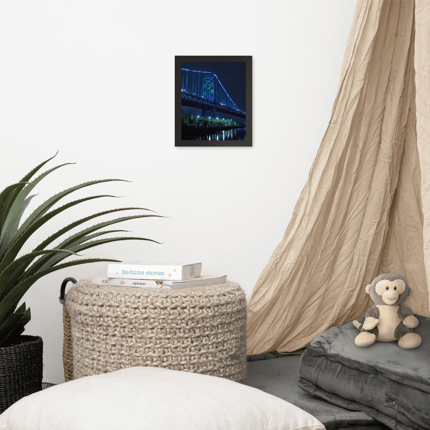The Ben Franklin Bridge 3 Urban Landscape Photo Framed Wall Art Print