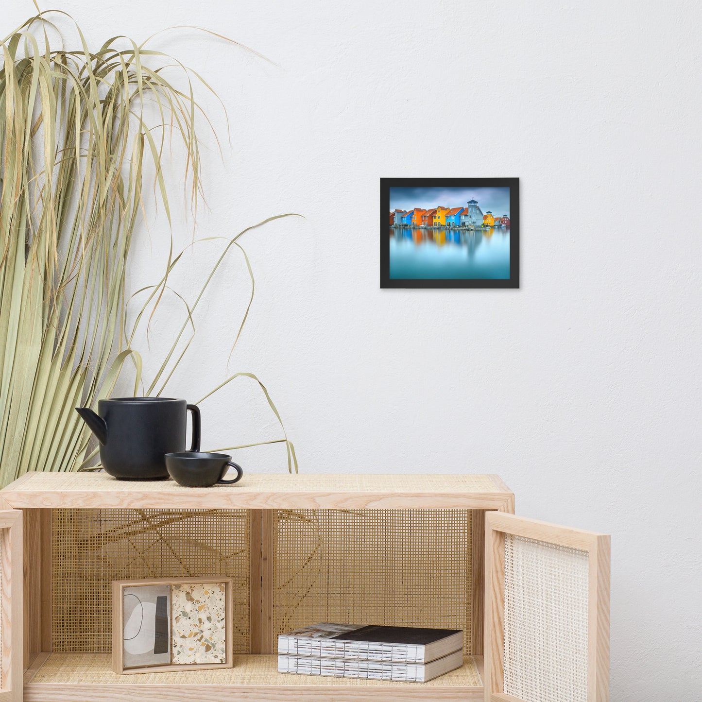 Blue Morning at Waters Edge Landscape Framed Photo Paper Wall Art Prints