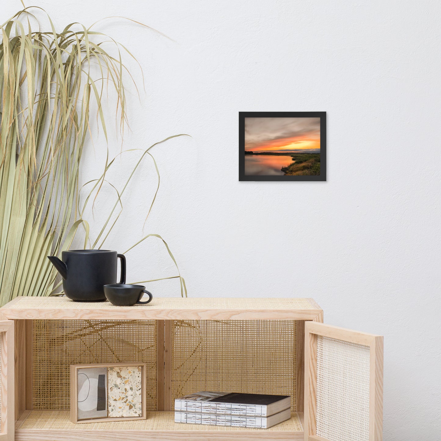 Sunset Over Woodland Marsh Framed Photo Paper Wall Art Prints