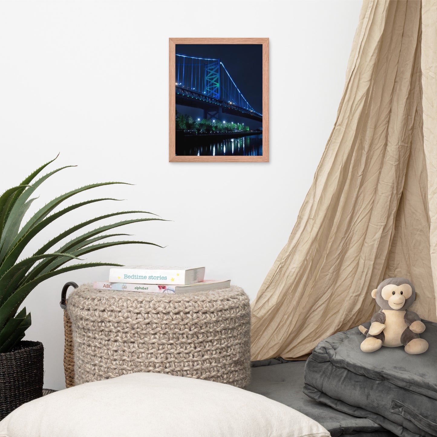 The Ben Franklin Bridge 3 Urban Landscape Photo Framed Wall Art Print