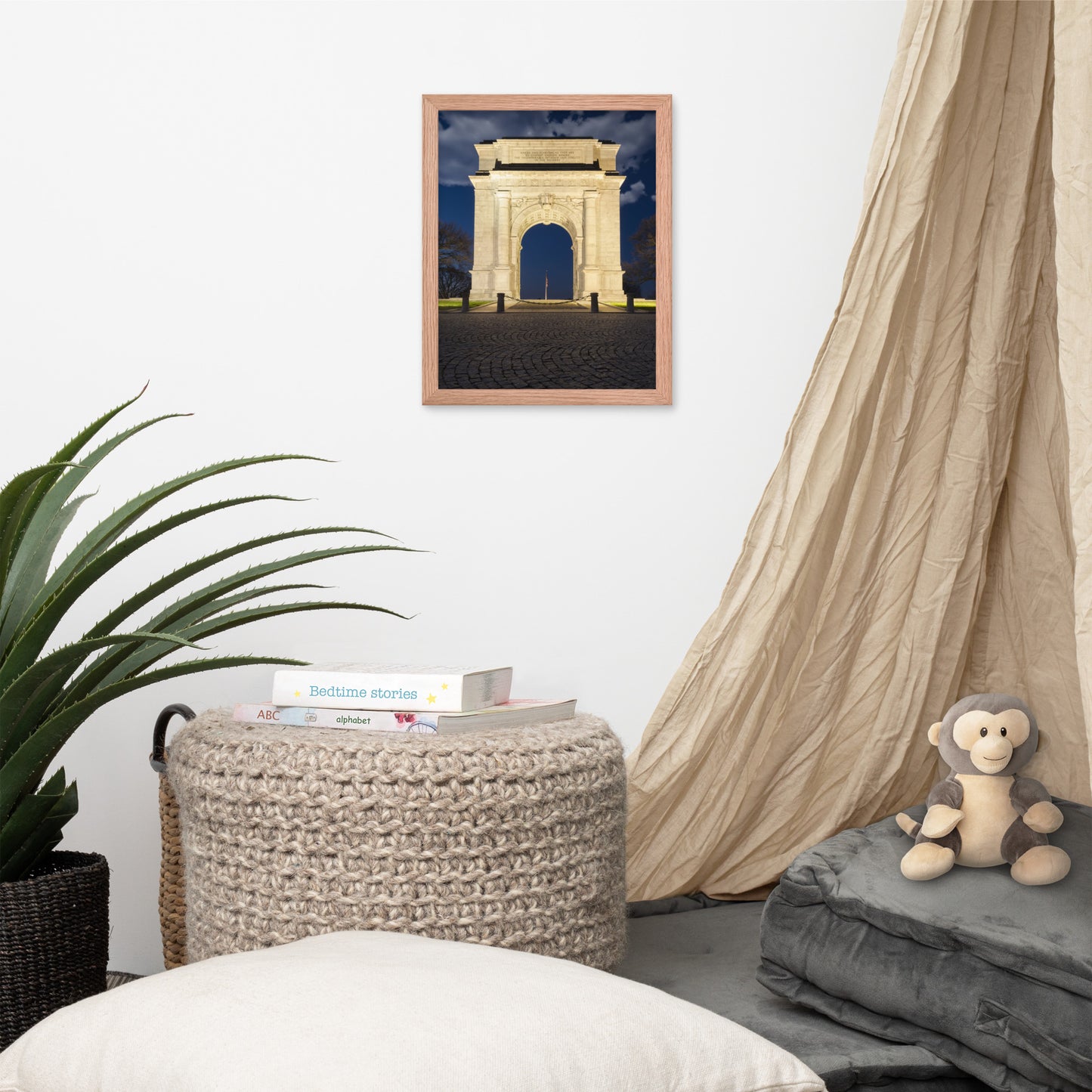 Night Photo At Valley Forge Arch Urban Landscape Photo Framed Wall Art Print