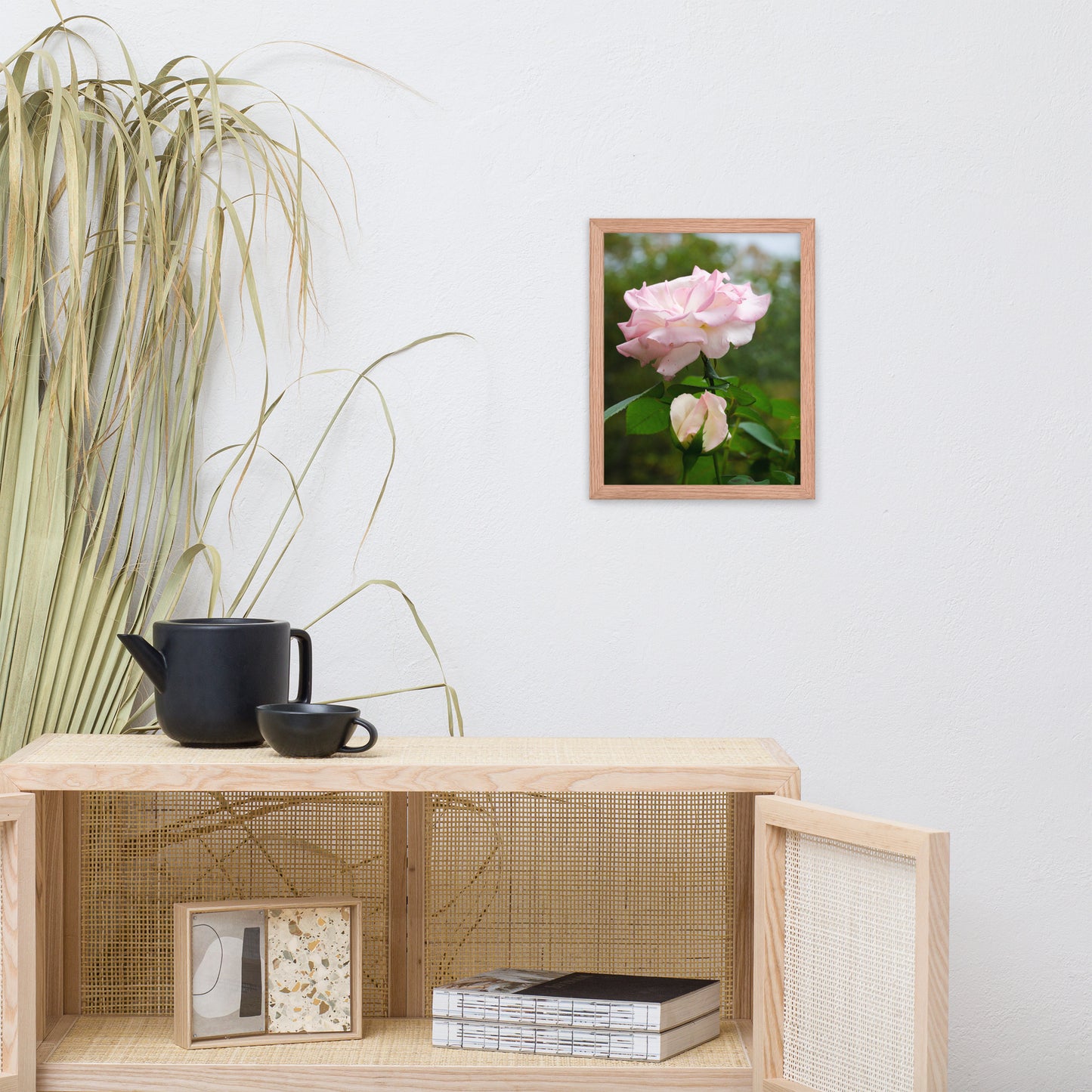 Framed Plant Wall Art: Admiration - Pink Rose Floral / Botanical / Nature Photo Framed Wall Art Print - Artwork - Wall Decor - Home Decor