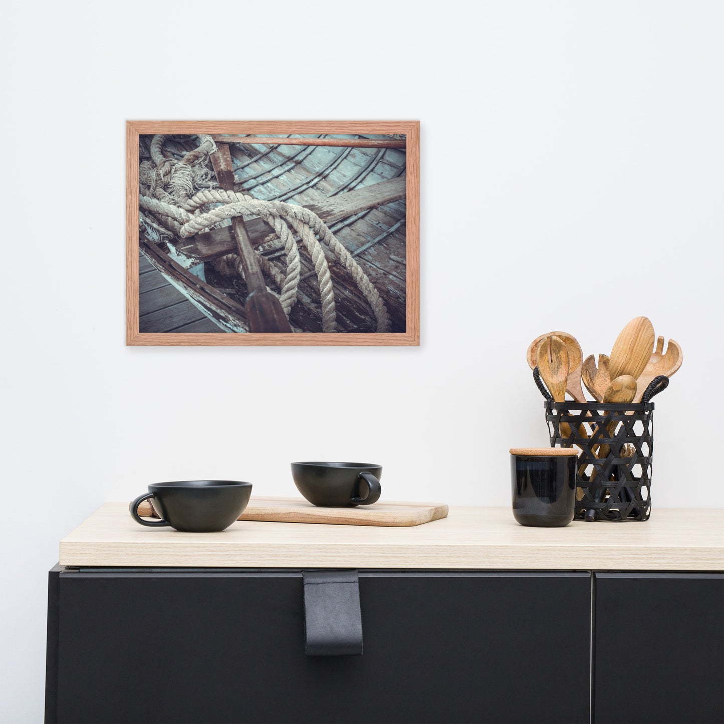 Vintage Boat Oars and Ropes Nautical Framed Wall Art Prints